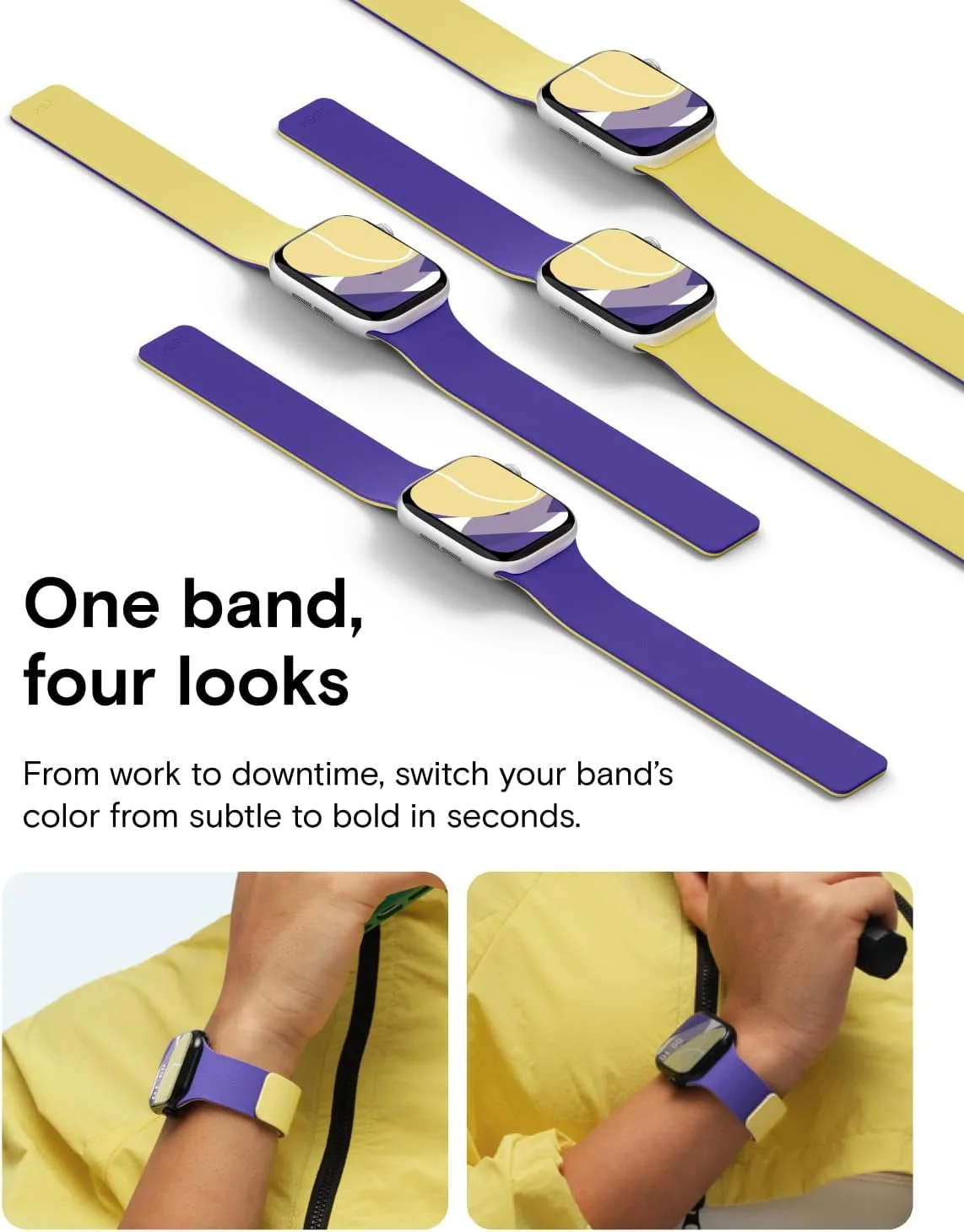 MOFT Snap Duo Watch Bands, Duo-Color Watch Band for Women &Men Daily Wear