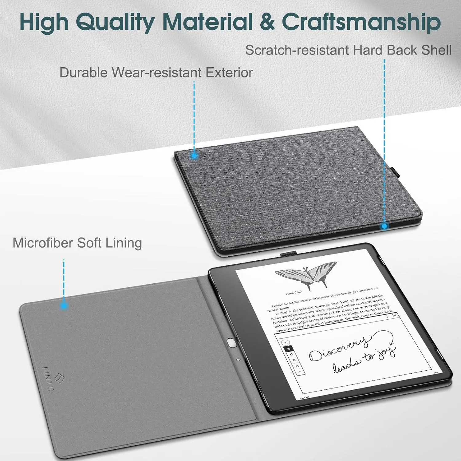 Fintie Slimshell Case for 10.2" Kindle Scribe 2024/2022, Gray