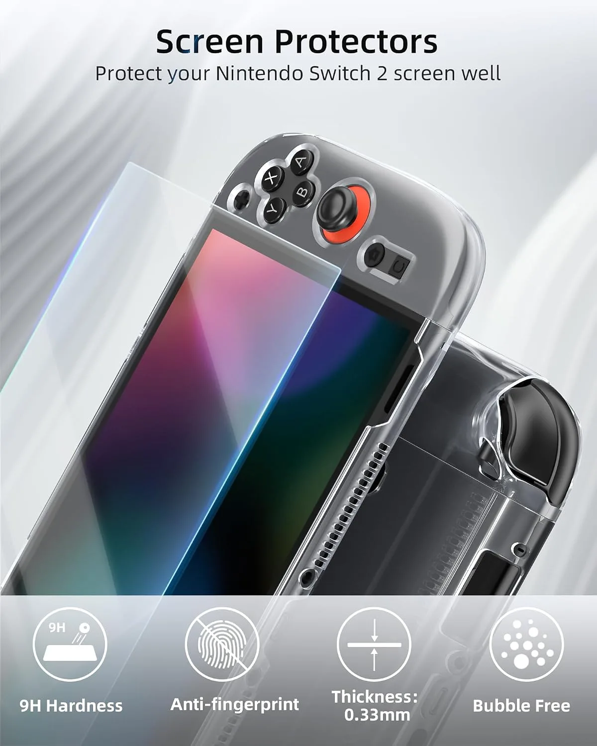Switch 2 Case Bundle for Nintendo Switch 2 2025, 10 IN 1 Gift Kit with Portable Carrying Case, Console Protective Case, Joycon Cover, Screen Protector and Thumb Grips, Travel Storage Full Protection