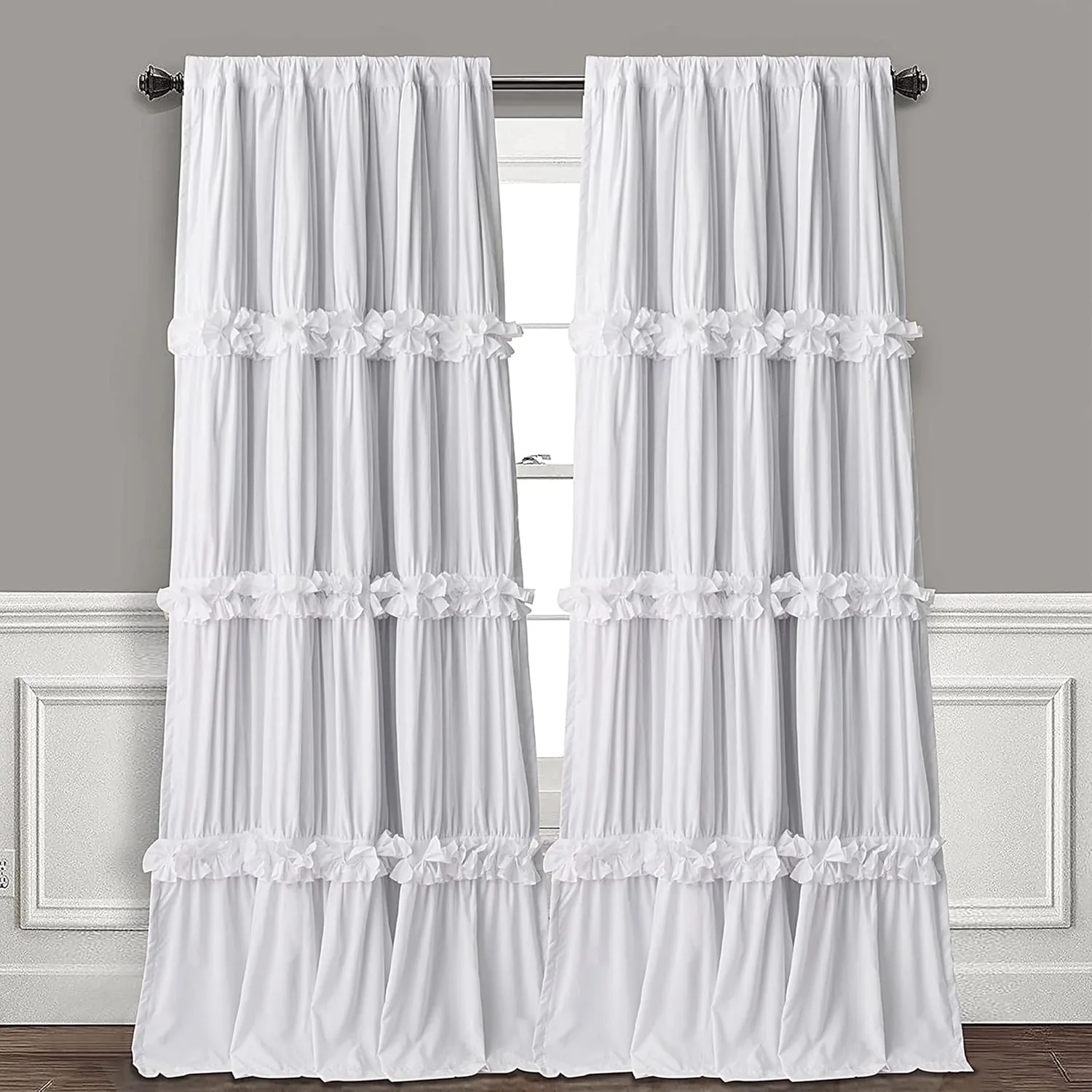 Homechoice Decor White Blackout Window Curtains, 52" W x 96" L x 2 Panels