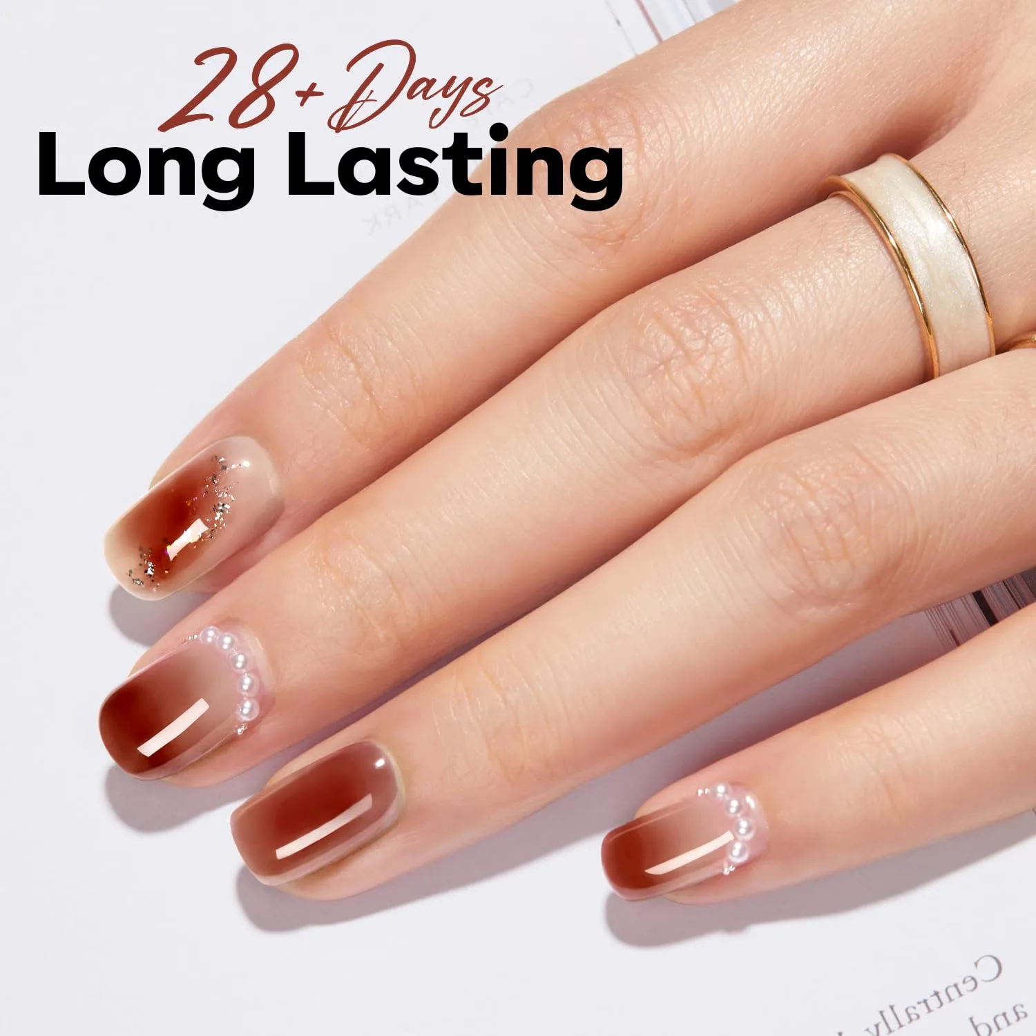 modelones Jelly Brown Gel Nail Polish 15ML 28+Days Long-Lasting