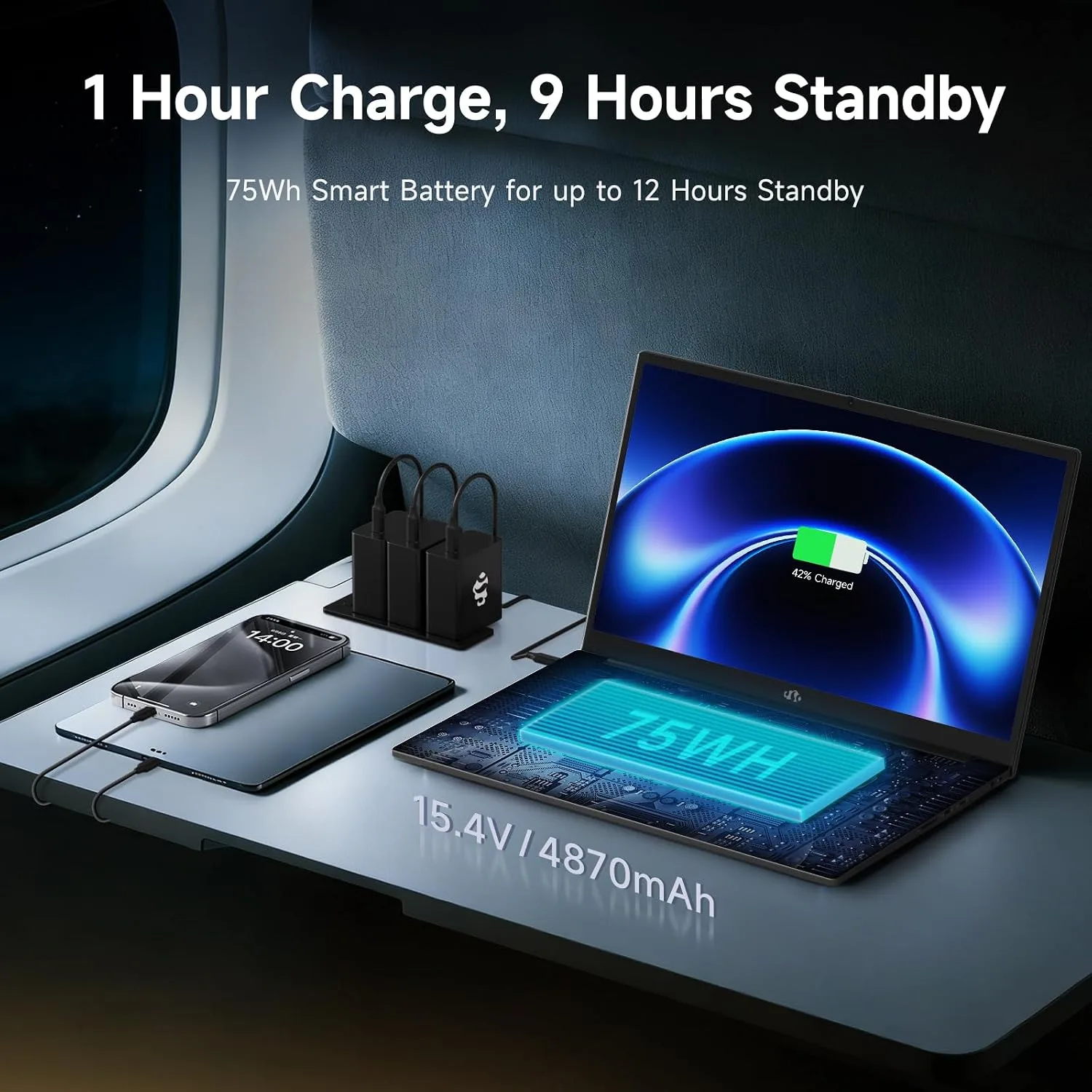 NIMO 17.3 AI Copilot+ Laptop, 12 Core AI 9 HX 370 64GB 5600MHz DDR5 2TB SSD