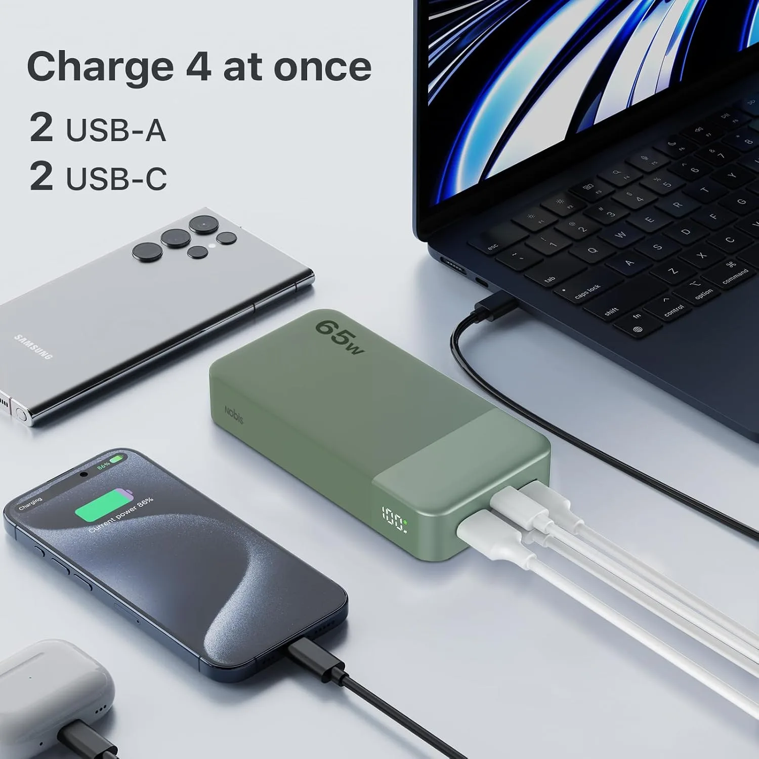 NOBIS Portable Charger 20000mAh 65W Power Bank Fast Charging