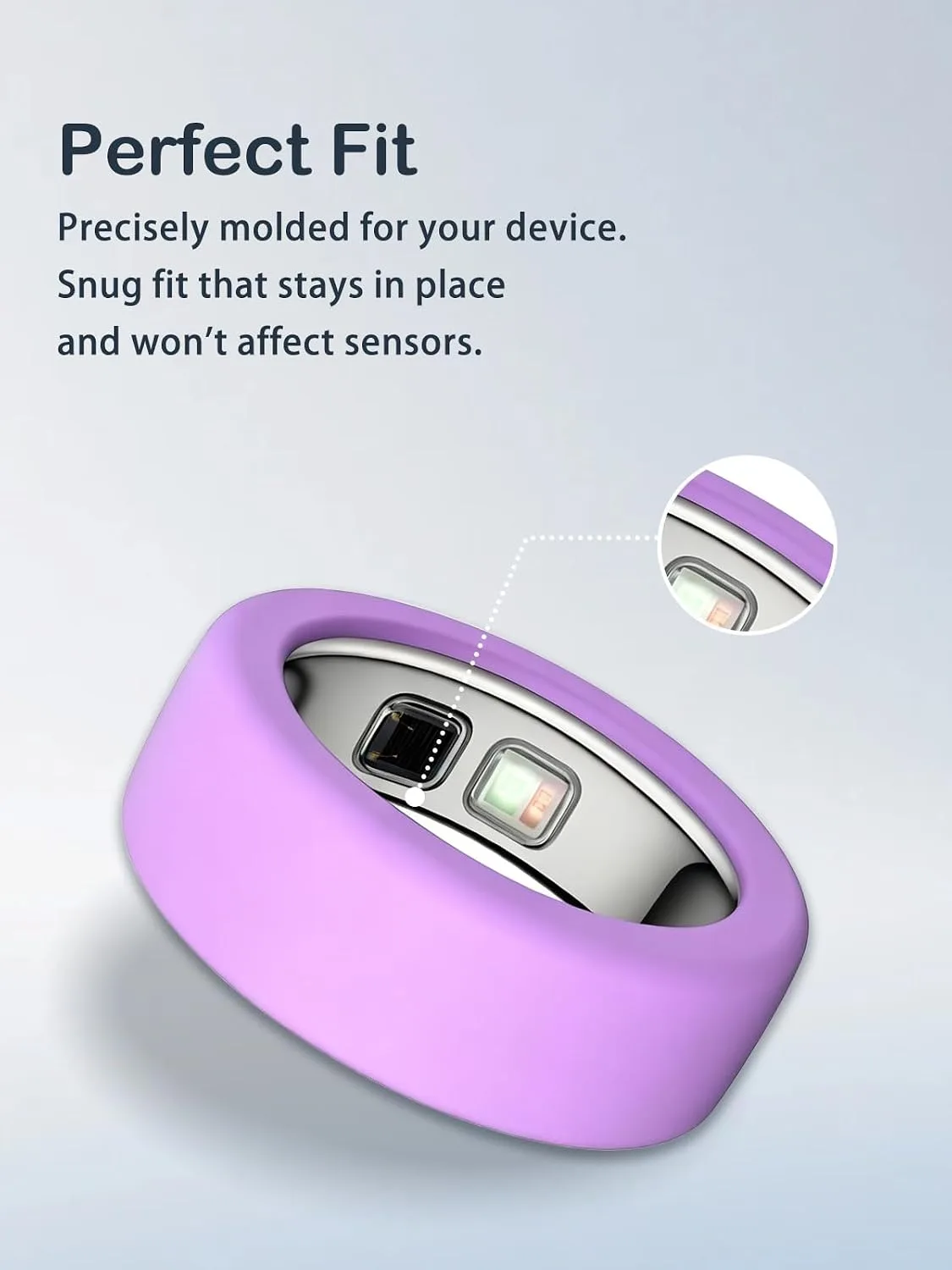Silicone Case for Oura Ring 5, 2-Pack, M (10-13), Mint Green+Purple