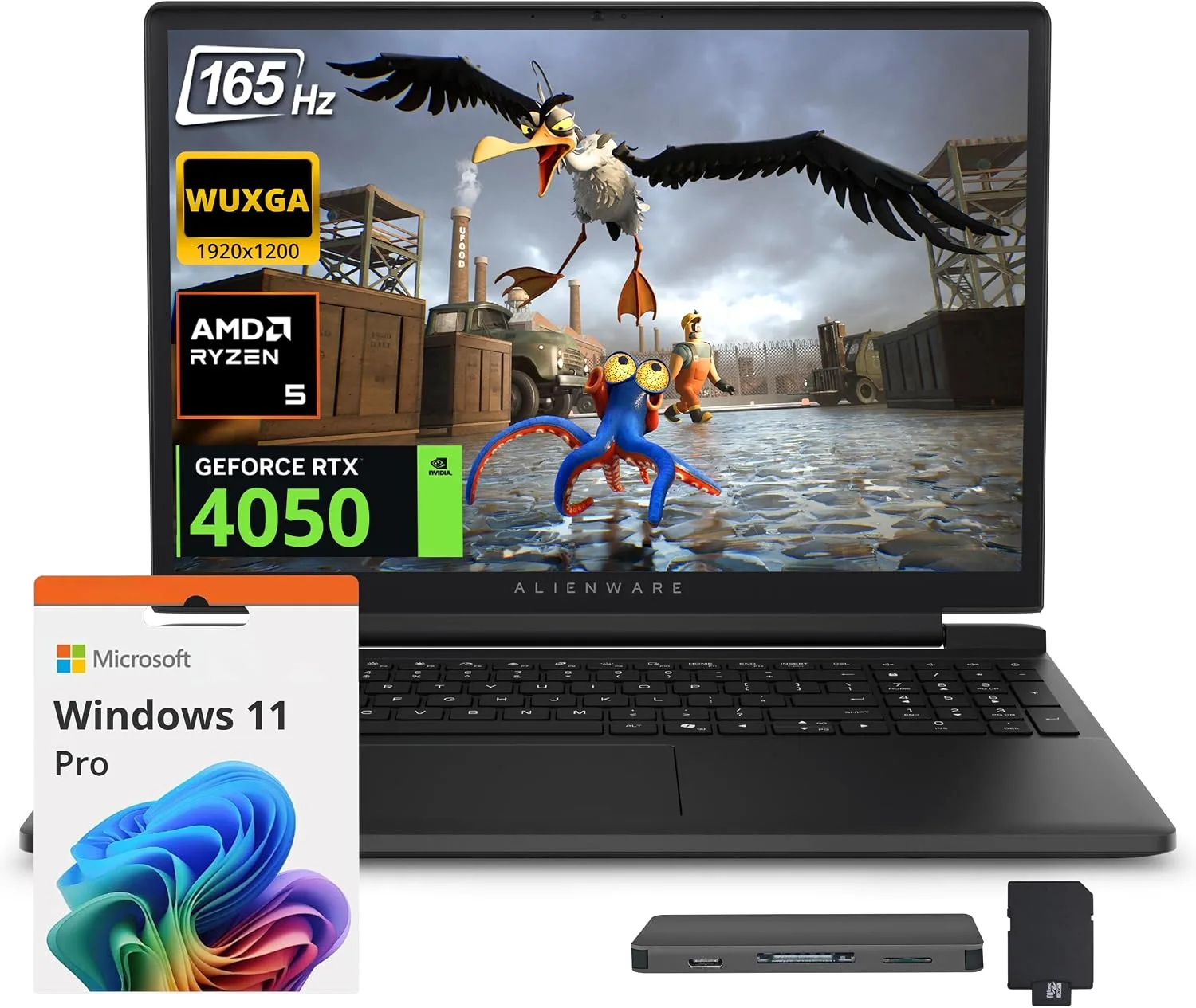 Laptop Dell Alienware 15 15.3" WUXGA 165Hz RTX 4050 6GB Ryzen 5 220 16GB DDR5 1.5TB Negro