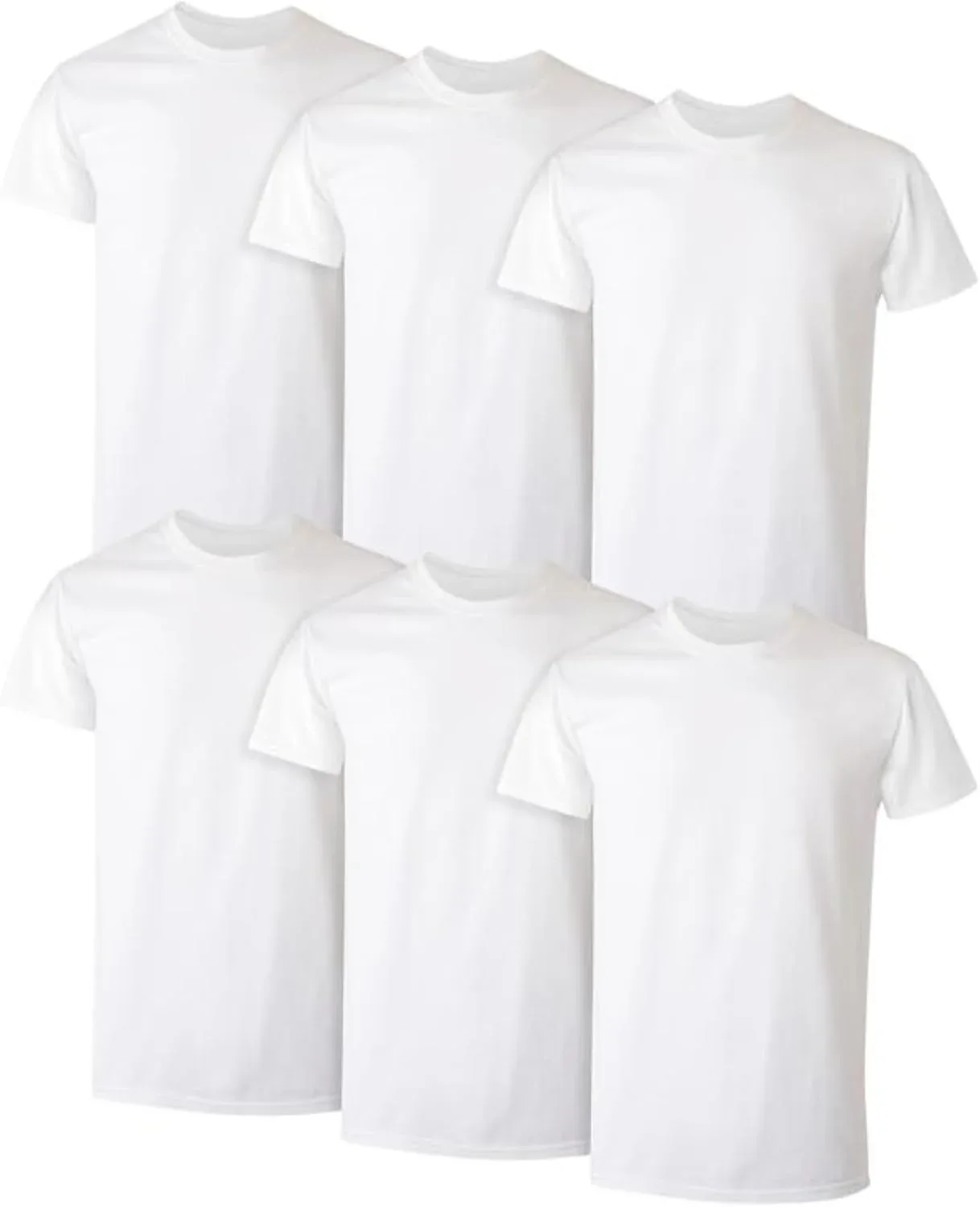 Hanes Men's FreshIQ Crew T-Shirt 6 Pack XXL White