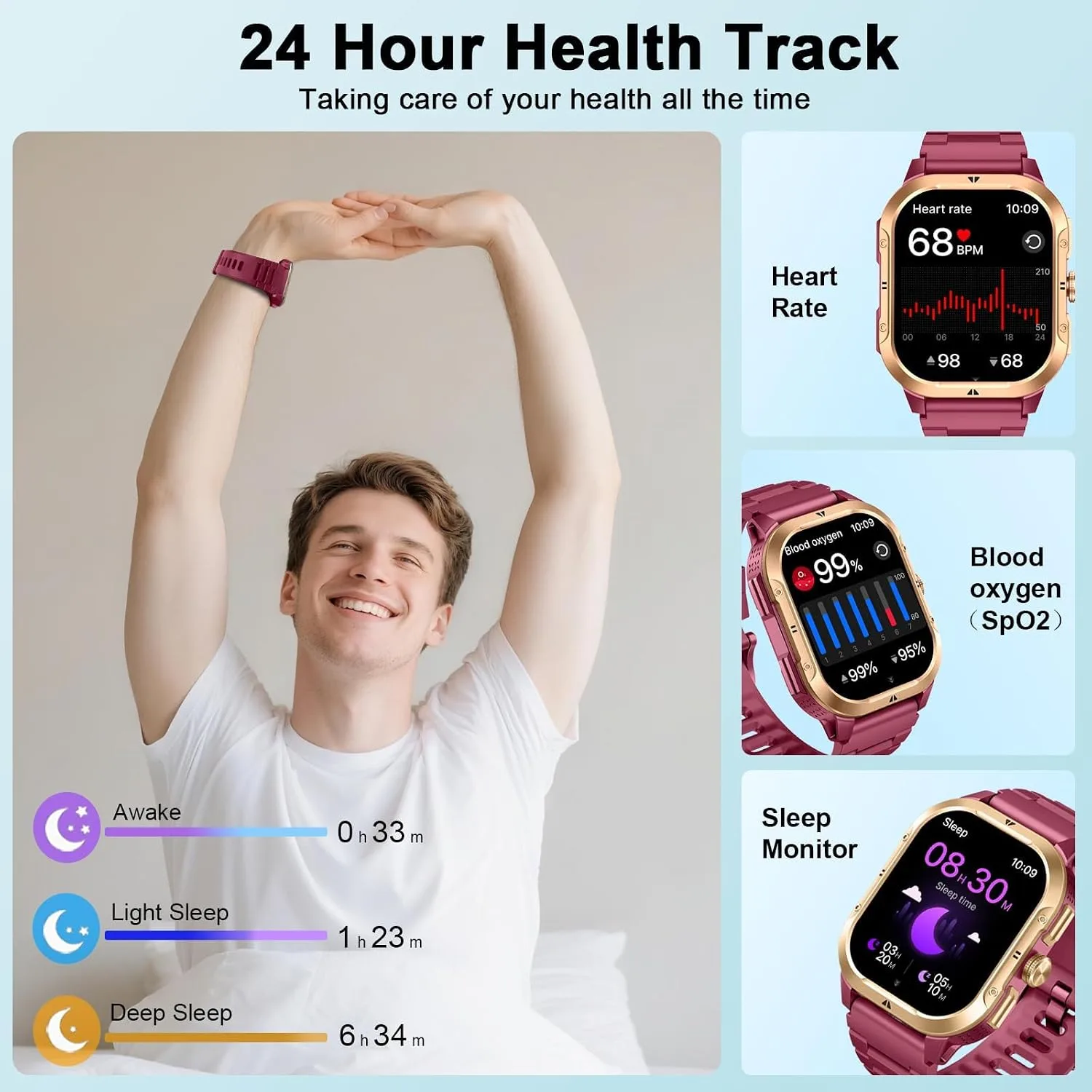 Smart Watch for Men (Answer/Make Calls), 2.06" GPS Fitness Smart Watch