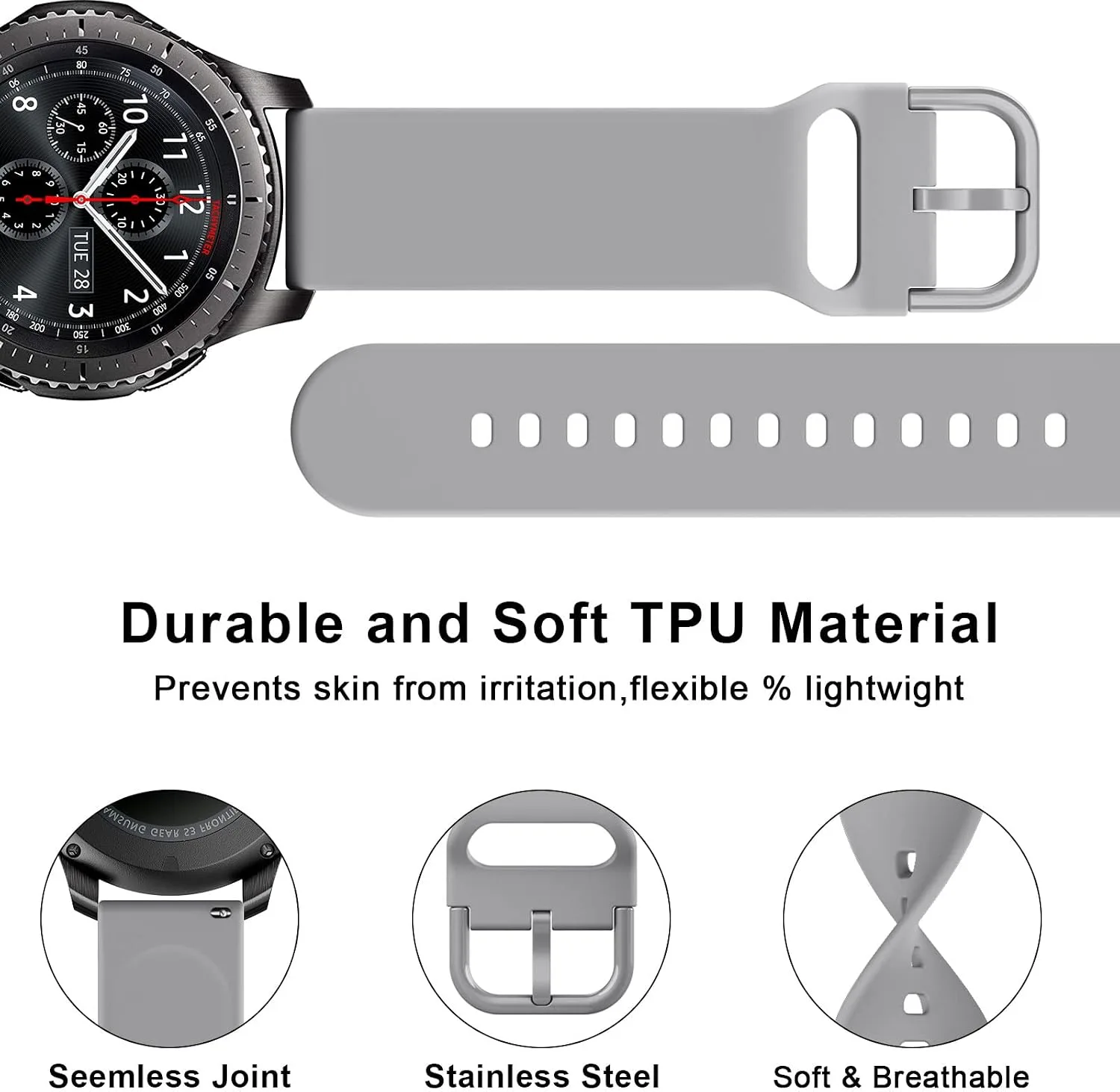 AK 4PACK Bands Compatible with COROS PACE 4 / PACE 3 / Pro/APEX 2 Pro/APEX Pro/APEX 46mm Men Women, 22mm Soft Sport Replacement Strap for Coros Pace 4/3 Watch