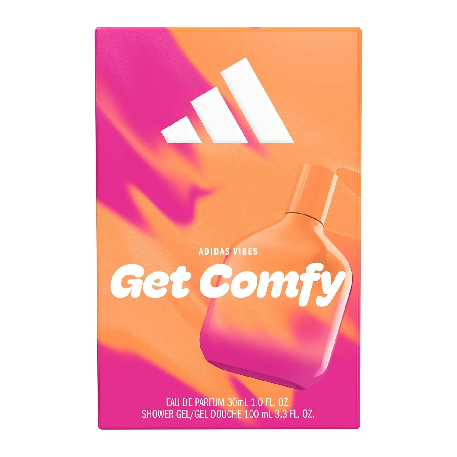 adidas Vibes Get Comfy Giftset 1 fl oz EDP + 3.3 fl oz Shower Gel, Notes of Amber Floral, Mandarin, and Vanilla, Unisex Fragrance, Long Lasting, Sporty Fragrance, Travel Size