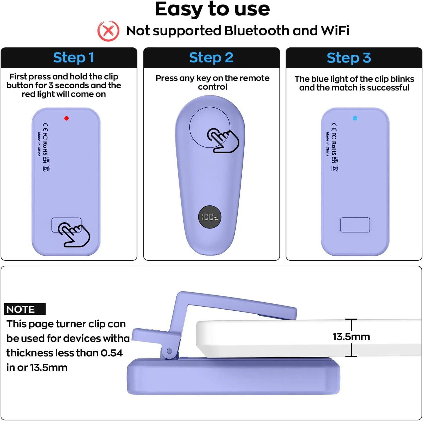 Remote Page Turner for Kindle Paperwhite Scribe Accessories
