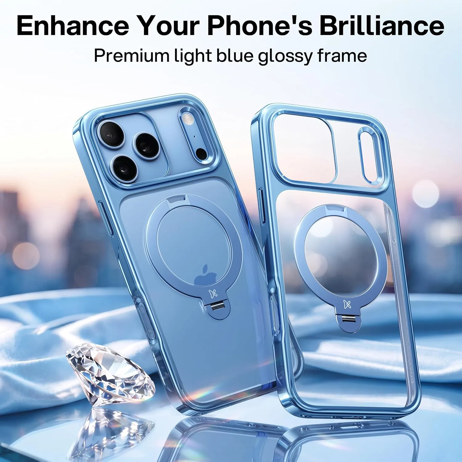CASEKOO Glacier Blue for iPhone 18 Pro Max Case, 360 Spin Magnetic Stand