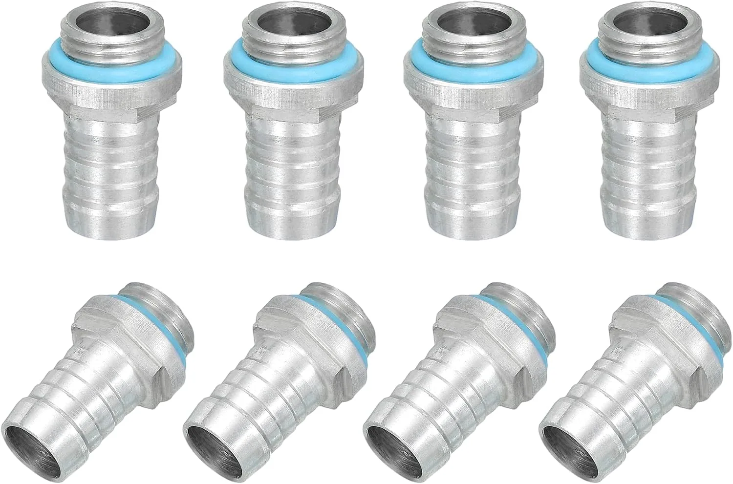 uxcell 8pcs G1/4 Fitting, G1/4 Thread with 12mm OD Nozzle PC Water Cooling Hose Barb Fitting for PC Water Cooling System Accessories