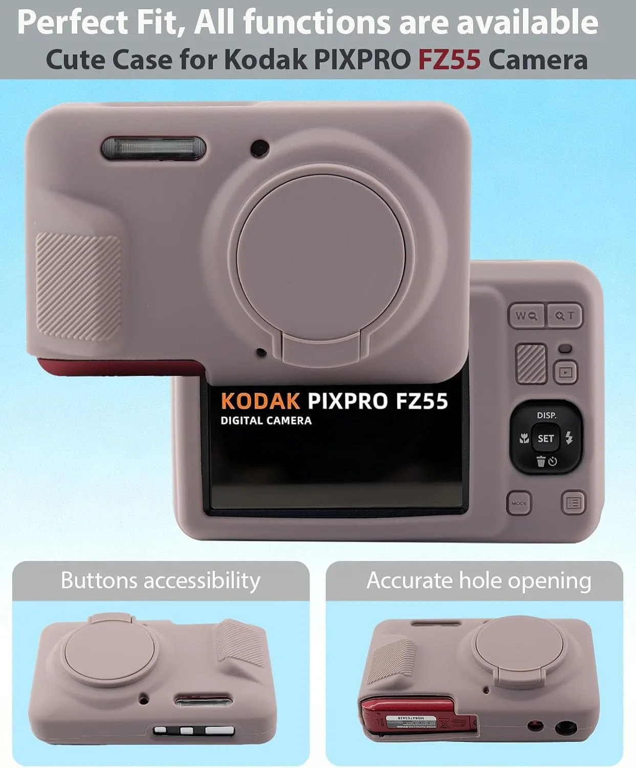 Case for Kodak PIXPRO FZ55 Camera, FZ55 Accessories - Taupe