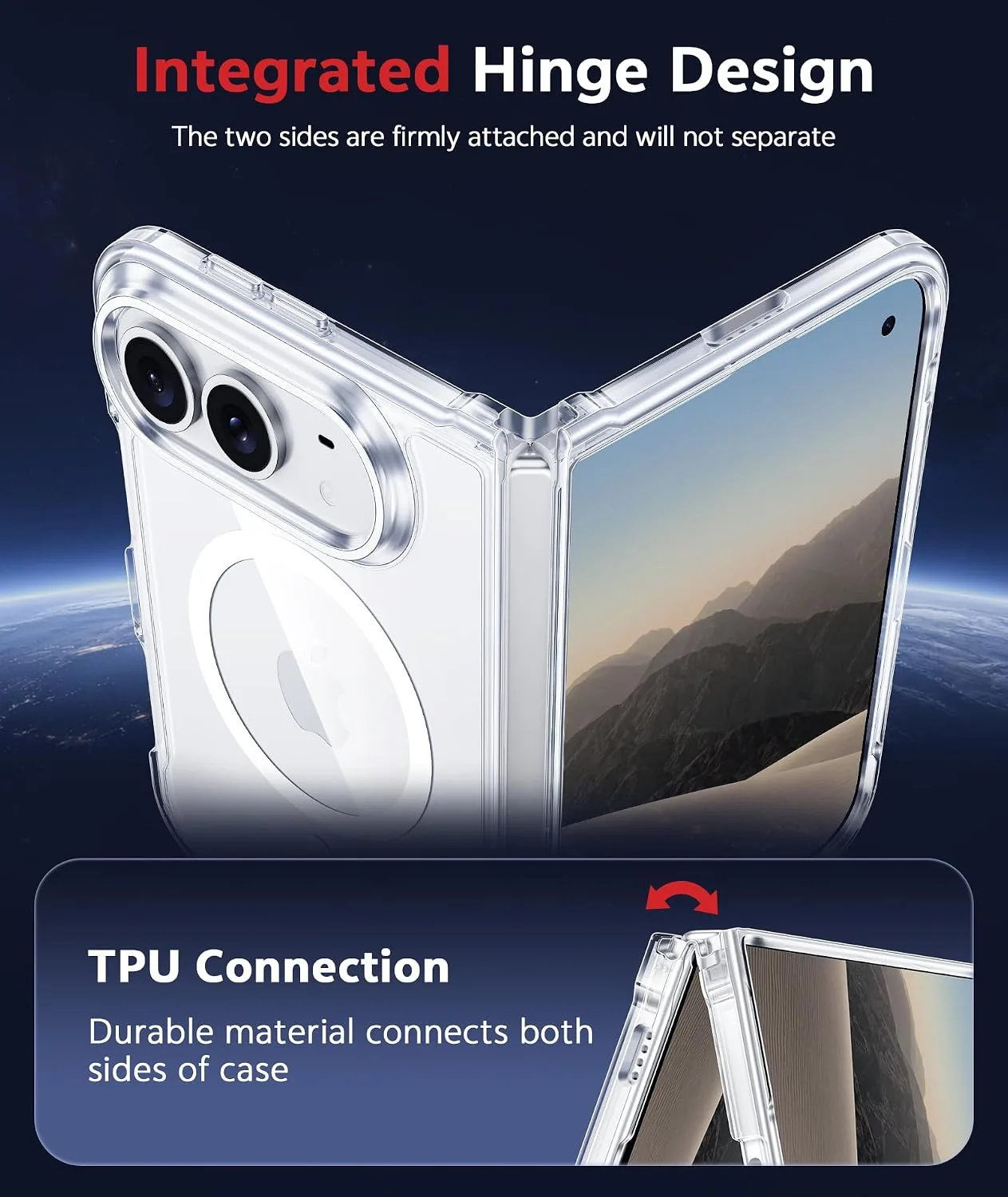 FNTCASE for iPhone Duo Case Clear Compatible with Magsafe