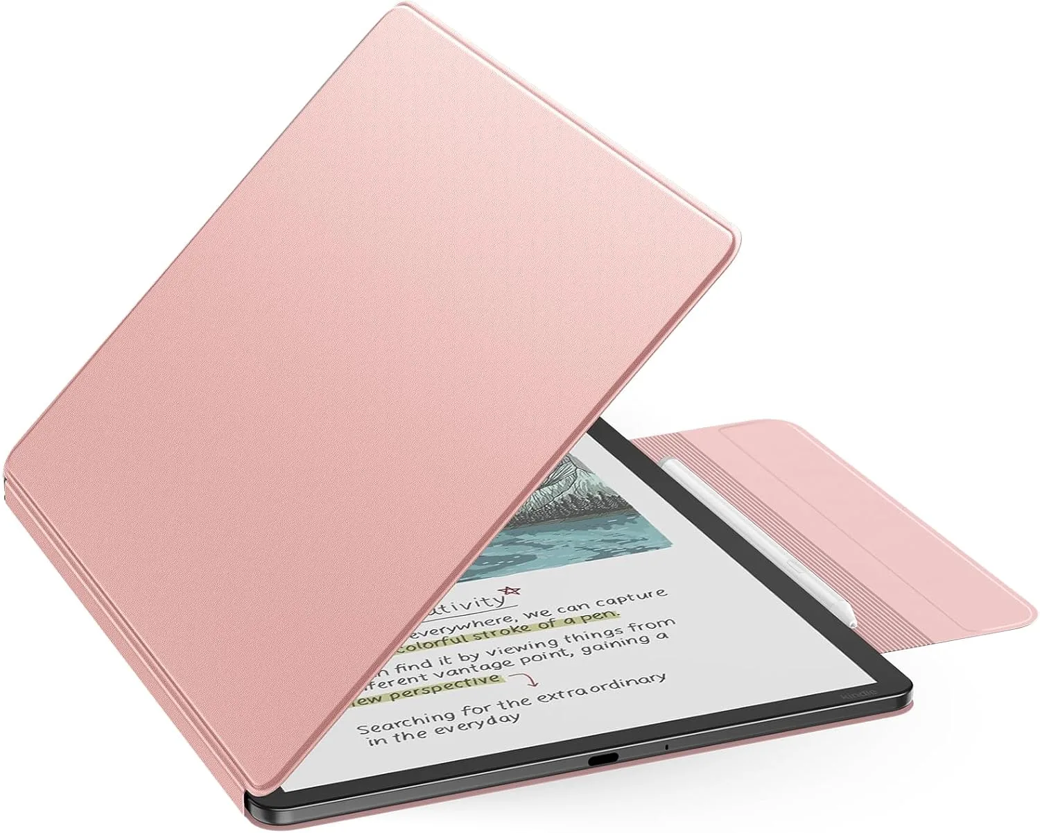 MoKo Magnetic Case for 11" Kindle Scribe 3rd & Colorsoft 1st, Rose Gold