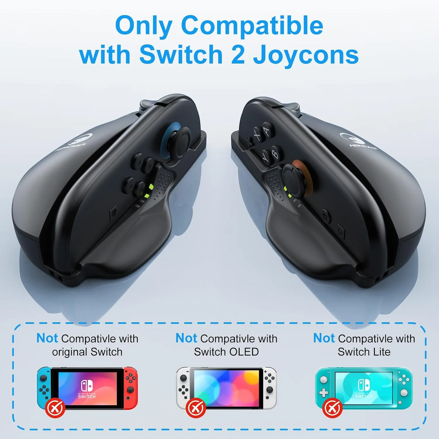 HONCAM Gaming Mouse Grip for Switch 2 Joycons with Locking Buckle, 2 Pack