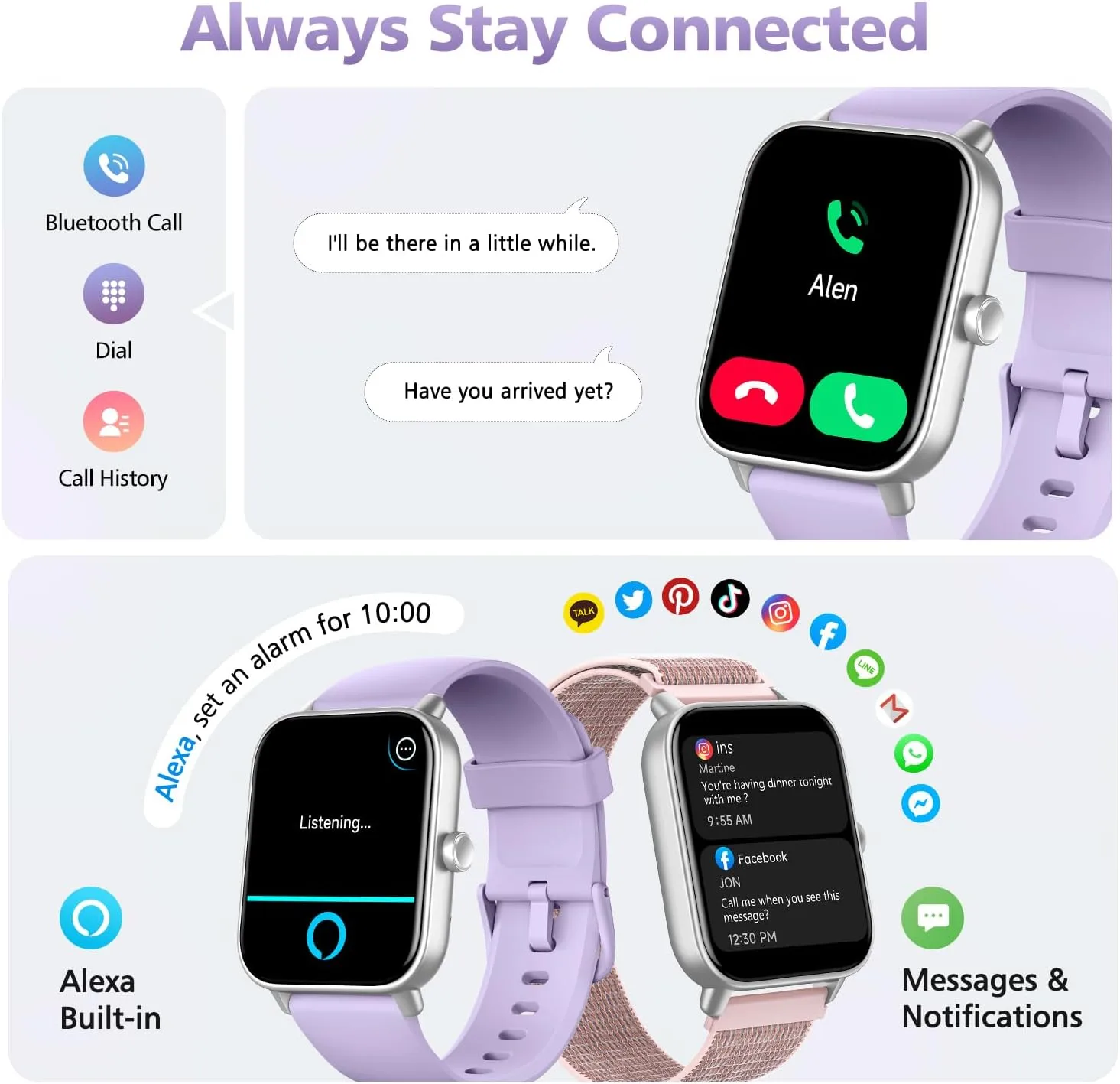 Smart Watch for Android Phones & iPhones, Fitness Watches for Women Men