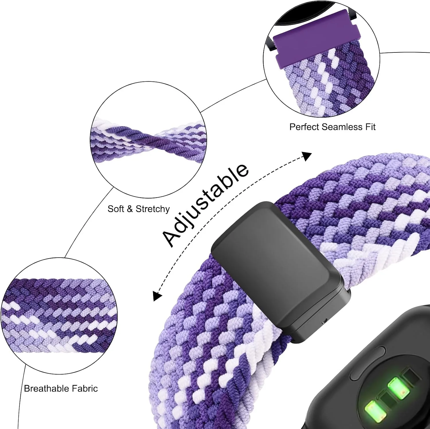 Amzpas Magnetic Braided Strap for COROS PACE 4 / PACE 3 / Pro/APEX 2 Pro/APEX Pro/APEX 46mm, 22mm Soft Nylon Sport WristBand Compatible with ACoros Pace 4/3 Watch Women Men