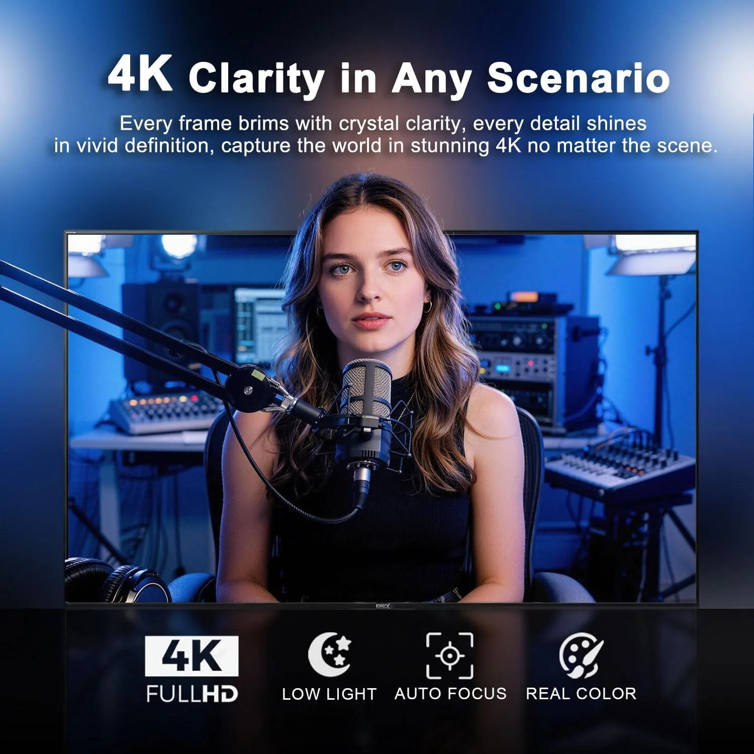 NDI PTZ Camera 4K, 20X HDMI SDI AI AUTO Tracking PTZ Camera with IP Live Streaming for Church Worship Live Events,PoE Support(AV4KN-20-B)