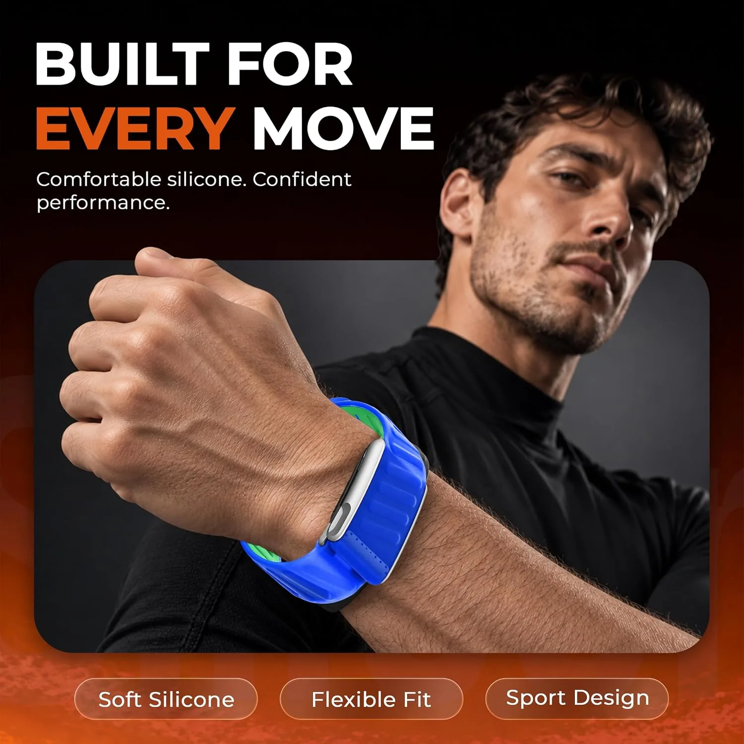 DADO Silicone Sport Replacement Band Compatible with WHOOP 5.0, One, Peak, and Life Fitness Tracker – Breathable, Durable & Comfortable | Not for Whoop Gen 4