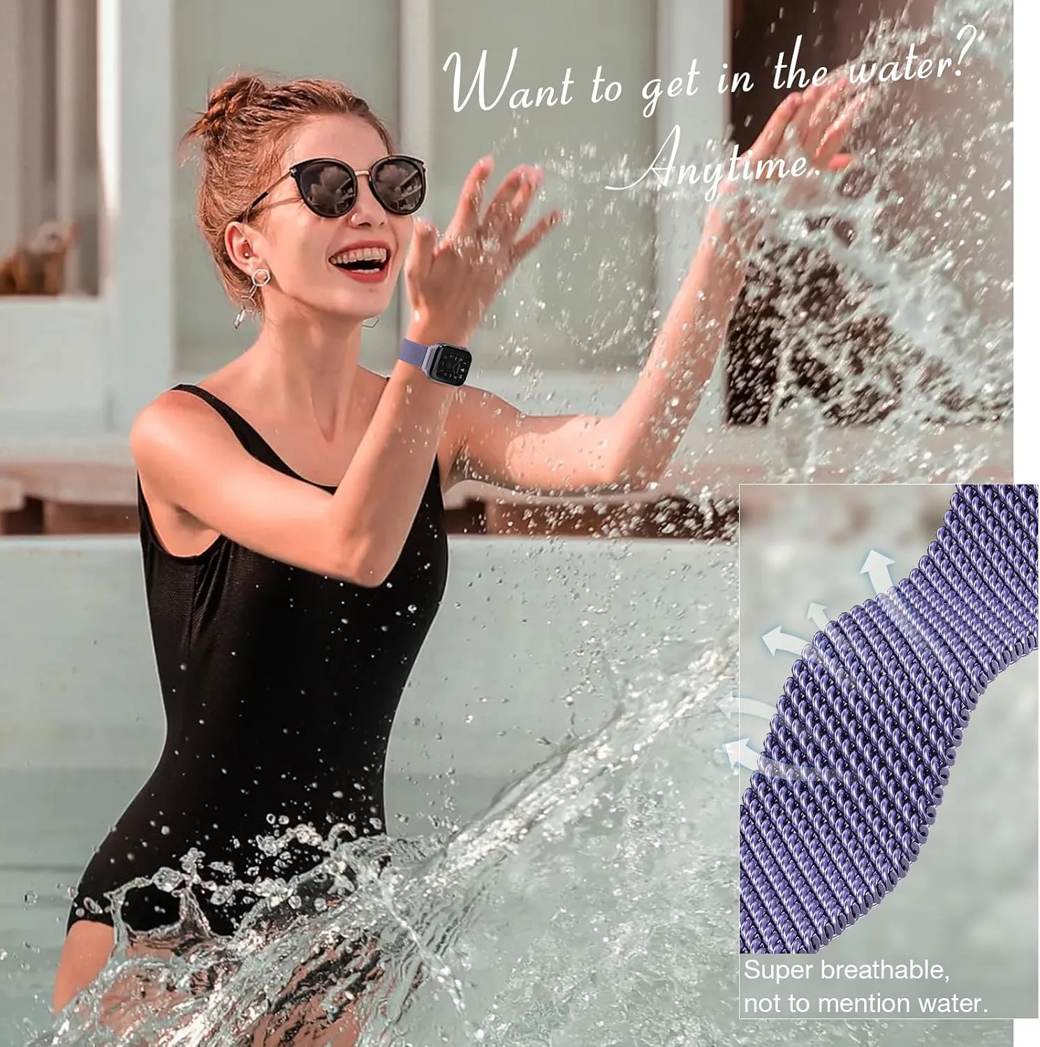 3 Pack Mesh Loop Compatible with Apple Watch Bands for Women Men