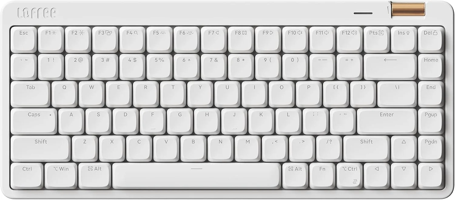 Flow Lite 84 Keys Low Profile Mechanical Keyboard, 75% Swappable Rechargeable Wireless Keyboard with 2.4G Receiver, Bluetooth and Wired Connection for Windows, Mac/Specter Linear Switches (Off-White)
