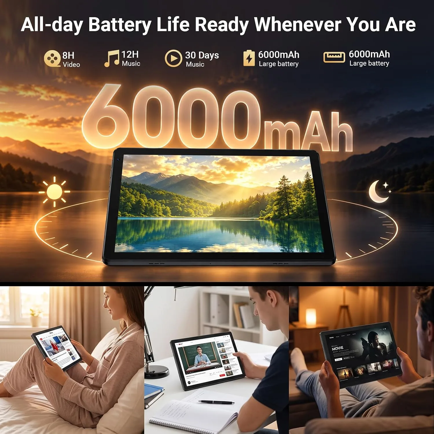 Android 16 Tablet 10 Inch, Octa-Core, 36GB RAM 128GB ROM 1TB,WiFi 6, BT 5.4