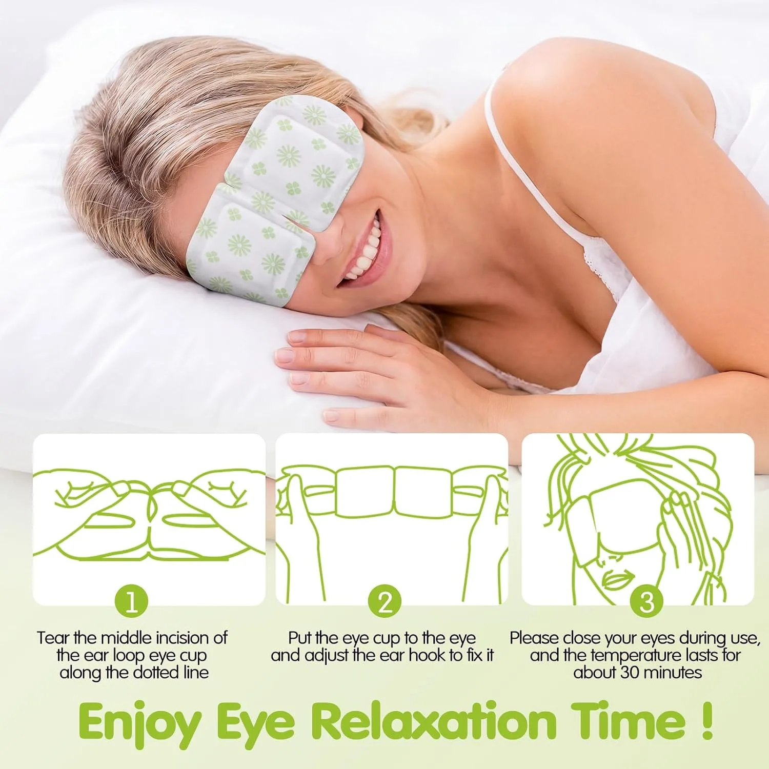 60 Pcs Self Heating Steam Eye Masks Disposable Heated Mask Bulk Individually Wrapped Warm Compress for Dry Eyes, Sleep, Travel, Spa and Relaxation (Mixed)