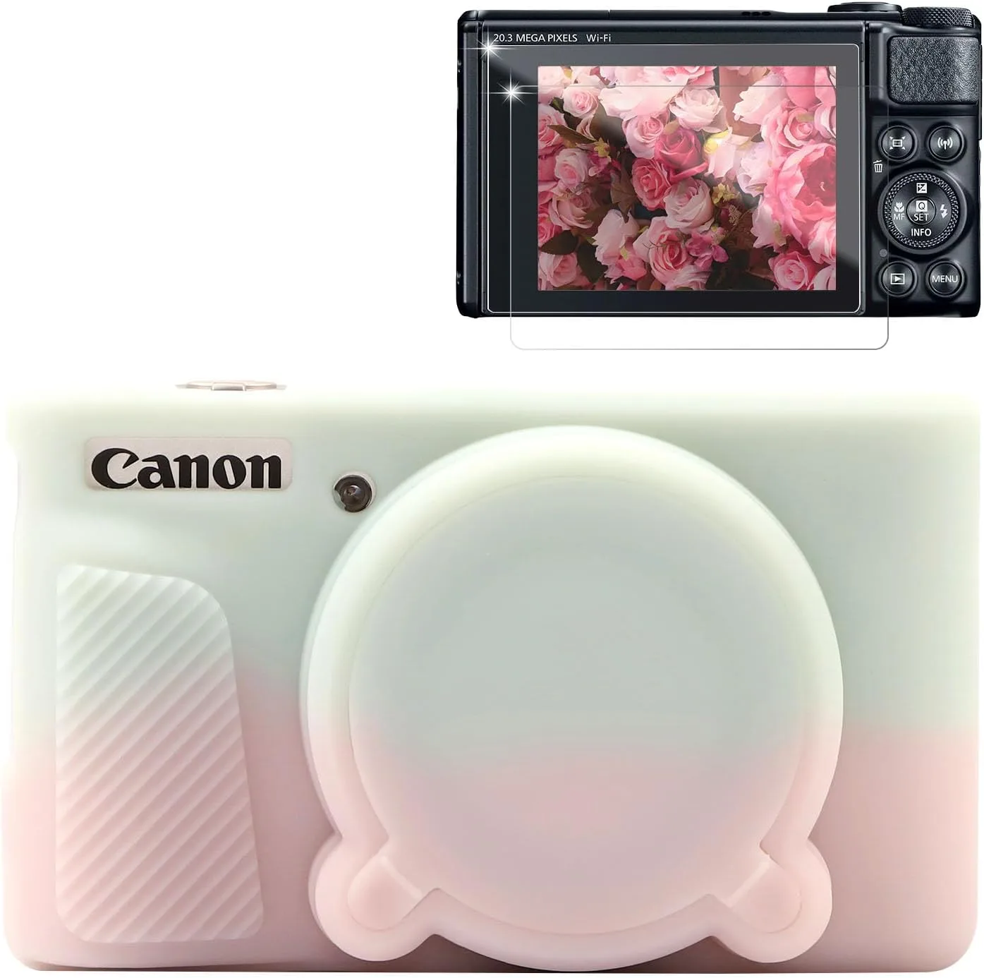 Case for Canon PowerShot SX740 HS, SX730 HS Camera - Pink & Green