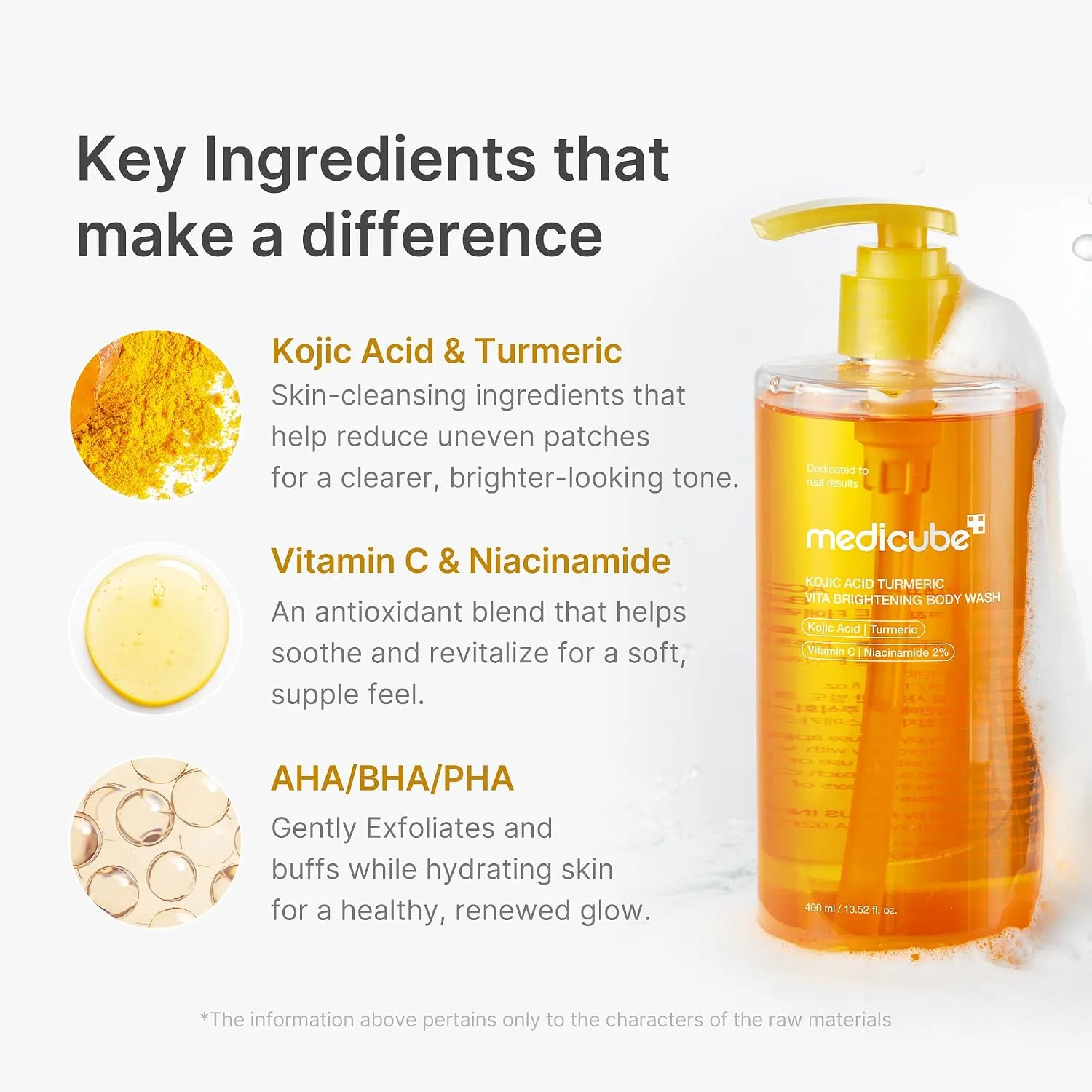 medicube Kojic Acid Turmeric Brightening Body Wash, Value Size, 33.81 fl.oz