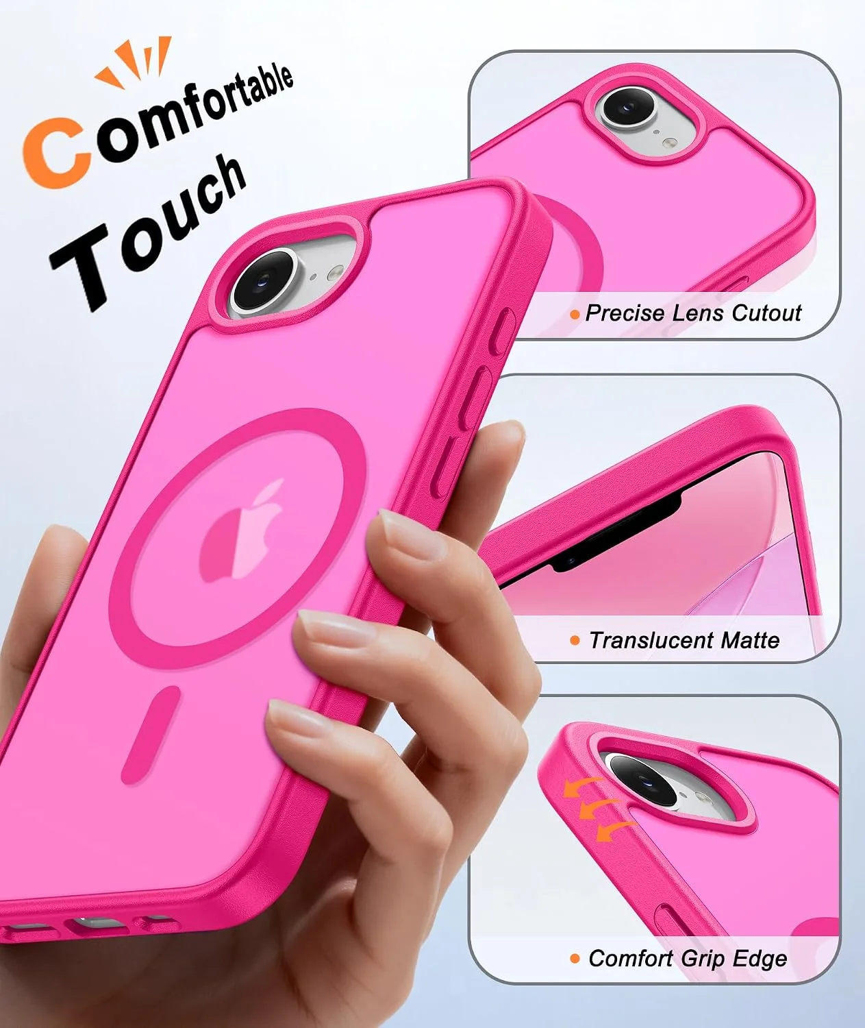 FNTCASE for iPhone 17e / 16e Case Fit for MagSafe Red