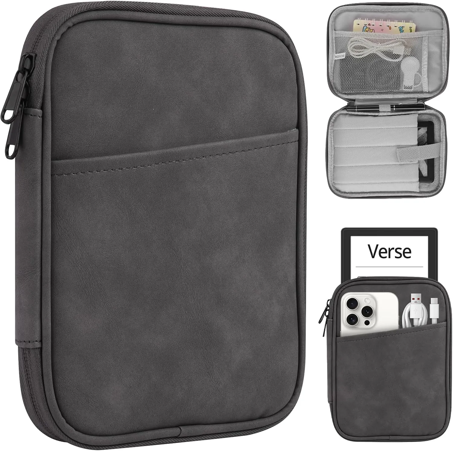 Estuche universal HoYiXi para Kindle y eReaders 6-6.8 pulgadas Gris