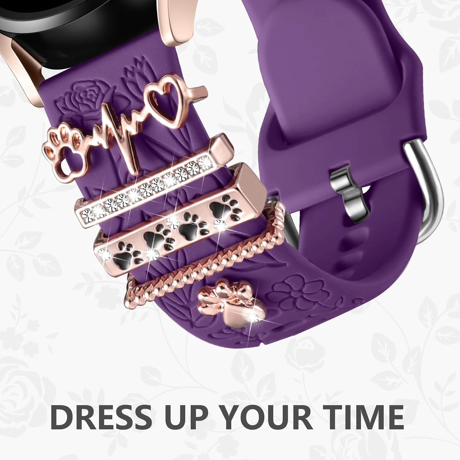 DaQin Flower Engraved Band Compatible with Samsung Galaxy Watch 7 Bands