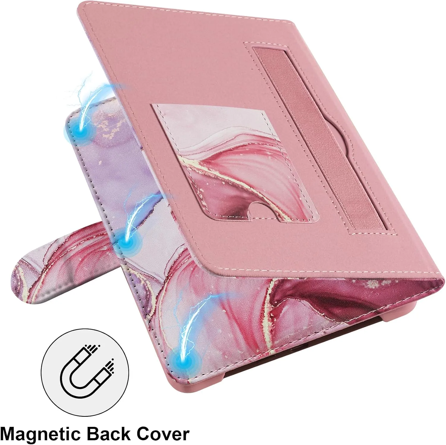 HoYiXi Universal Case for 6-inch Kindle eReader Compatible with Kobo/Voyaga/Pocketbook/Tolino E-Book Reader,6'' eReader Protective Cover with Built-in Card Slot,Dali Pink