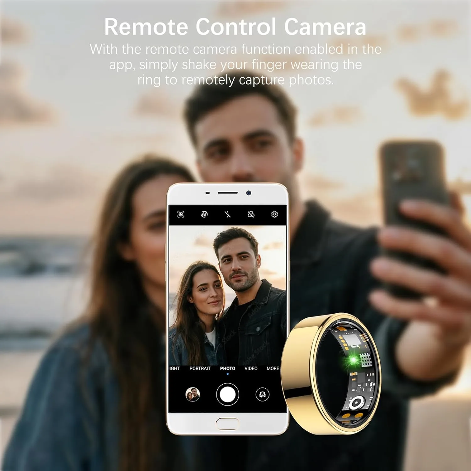 Smart Rings for Women Men, Fitness Ring with Heart Rate, Blood Oxygen, HRV, Stress, Sleep Tracker, Step Tracker, No Subscription Fee, lP68 Waterproof Smart Ring for iPhone & Android (Gold, 11#)