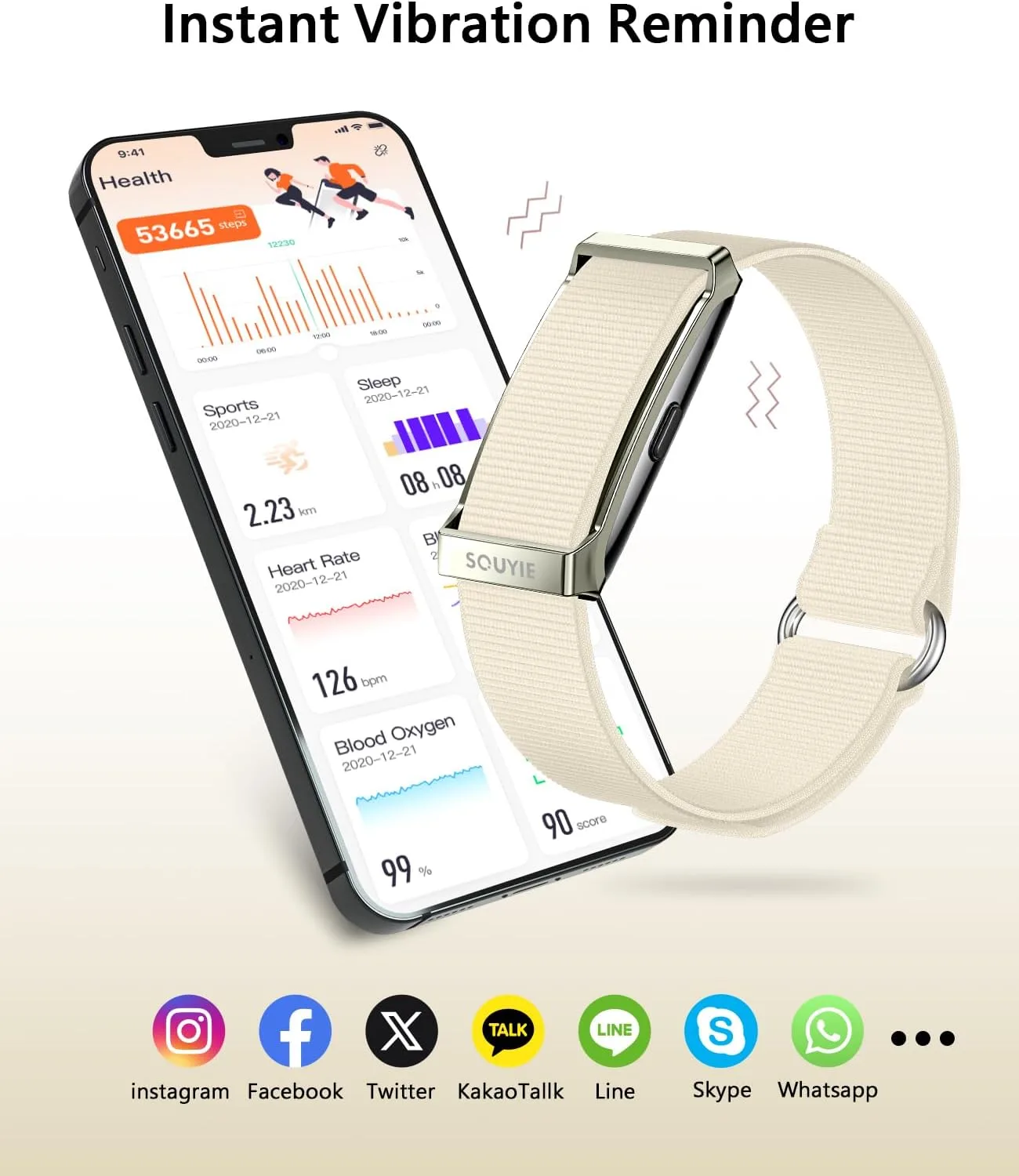 SOUYIE Smart Bracelet for Women Men, 24/7 Health Activity Fitness Trackers