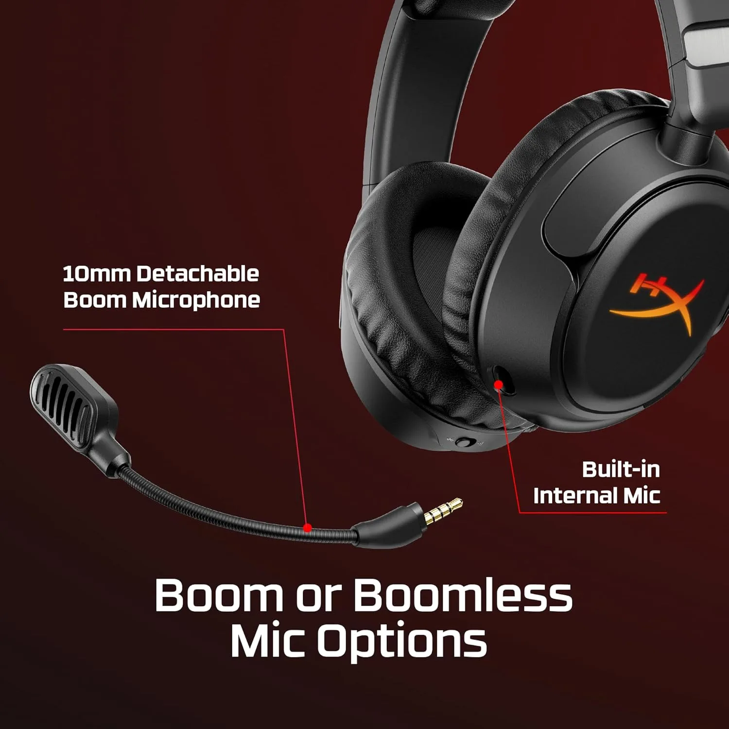 HyperX Cloud Flight 2 – Wireless Gaming Headset for PS5, PS4, Switch, PC, Mac, and Mobile, Up to 100-Hour (2.4GHz) / 150-Hour (Bluetooth) Battery, Customizable RGB, Removable Earcup Plates – White