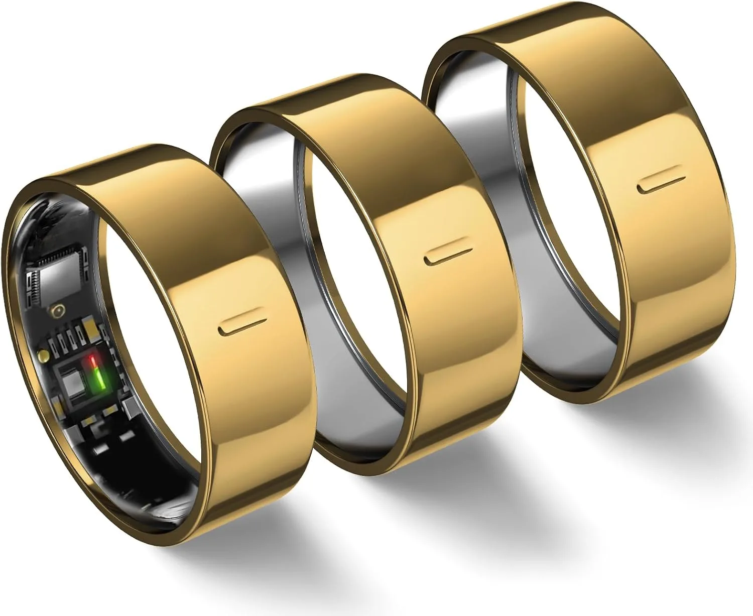 Protector para anillo Blikwyt ultrafino TPU compatible con Ultrahuman Ring Air y Pro tamaño 8 dorado 3 unidades