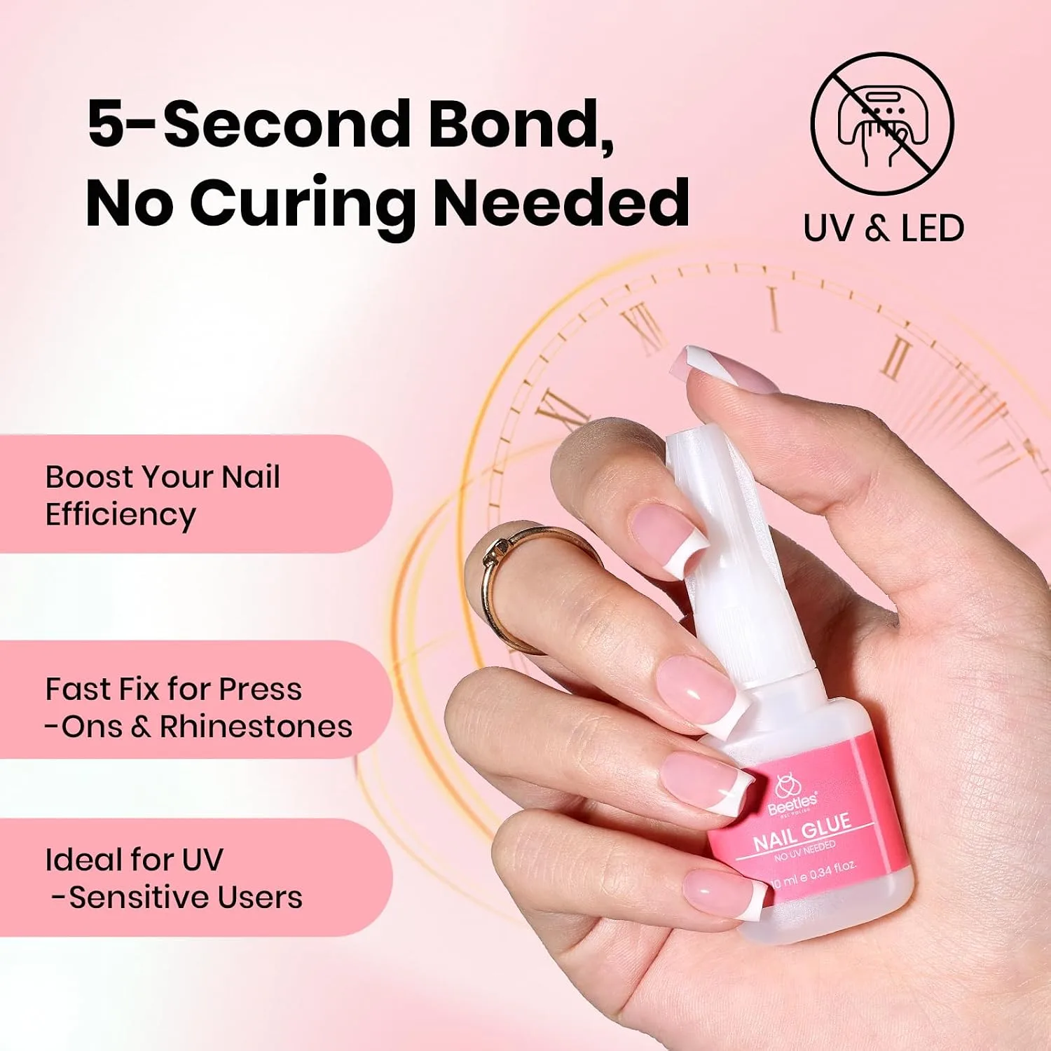 Beetles Super Strong Nail Glue for Press on Nails, Strong Nail Glue