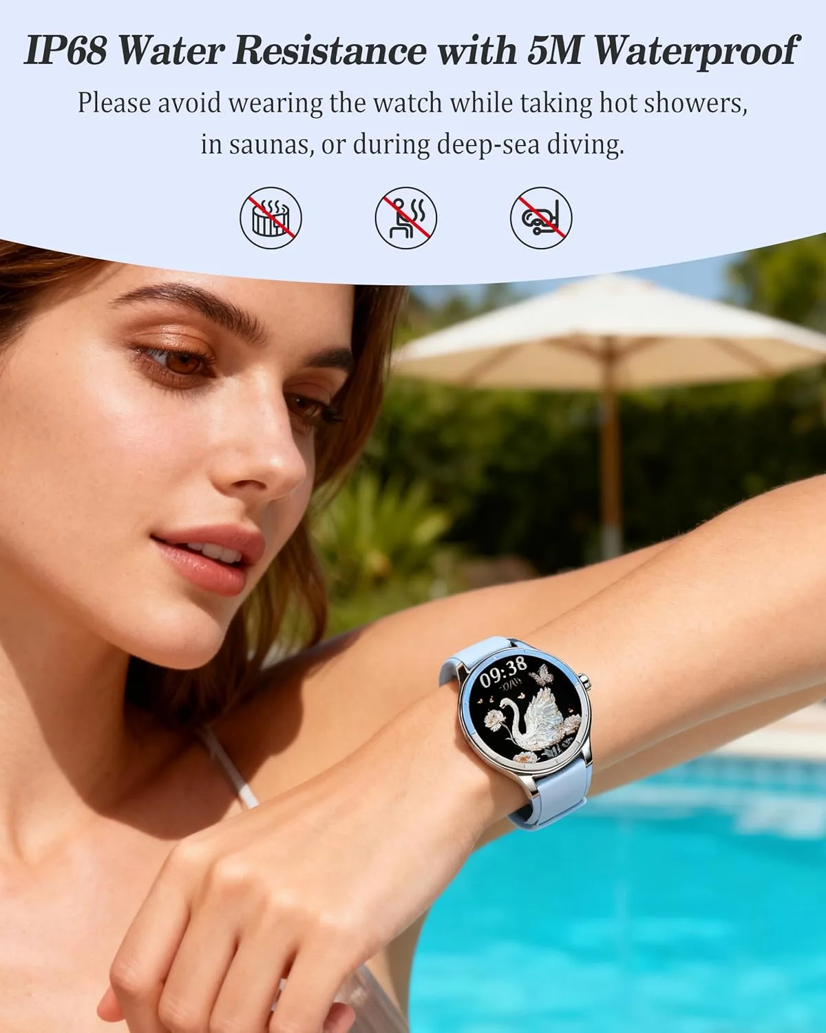 Smart Watch for Women, Ladies & Men, 1.27'' Fitness Watch [41mm case] with Call Receive/Dial, Heart Rate/Stress/Sleep Monitor, AI Voice, IP68 Waterproof Smartwatch with Calendar, Calculator, Games