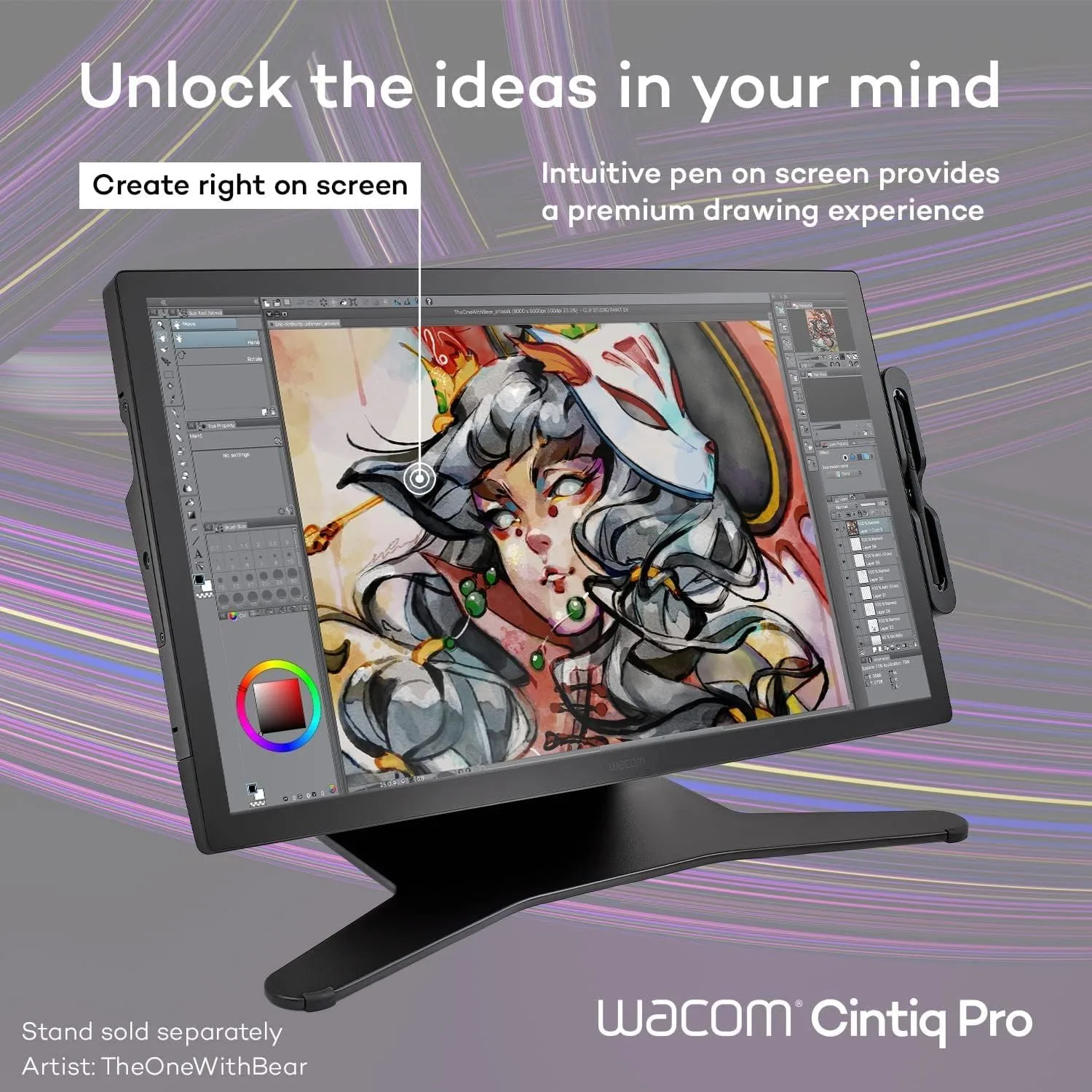 Wacom Cintiq Pro 27, Drawing Tablet with 4K 120 Hz Touchscreen & ProPen 3