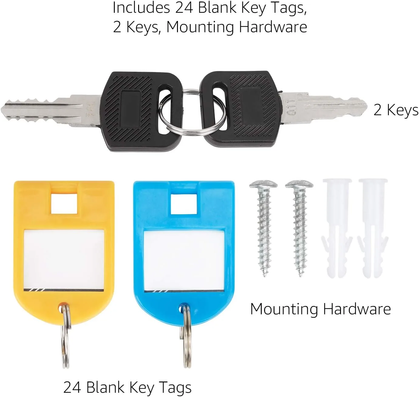 Amazon Basics Cabinet Key lock Box, Silver, 12.5"D x 8.5"W x 2.45"H