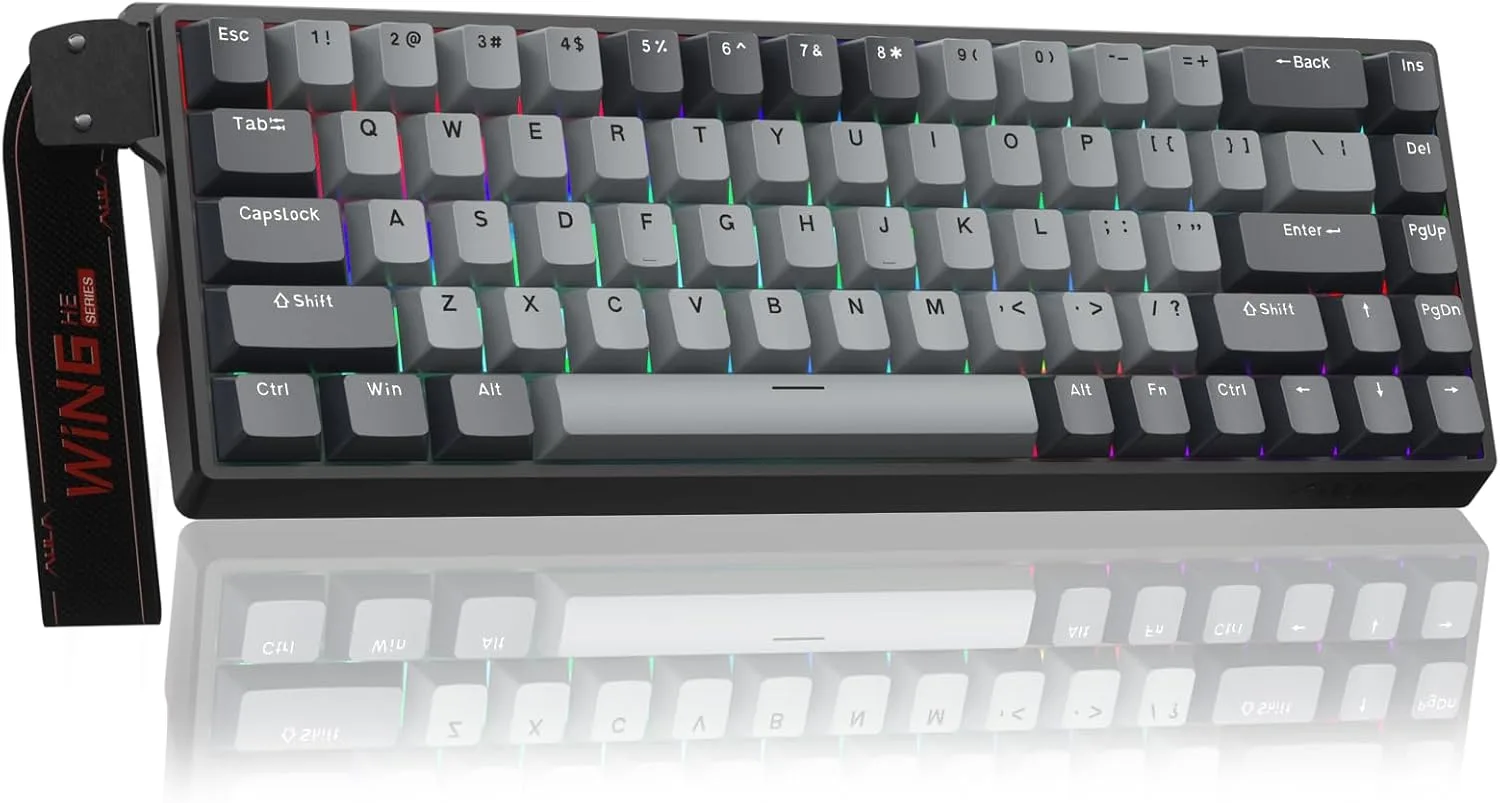 Teclado Gamer Aula WIN68 HE Pro 68 teclas RGB con switch magnético y cable USB-C