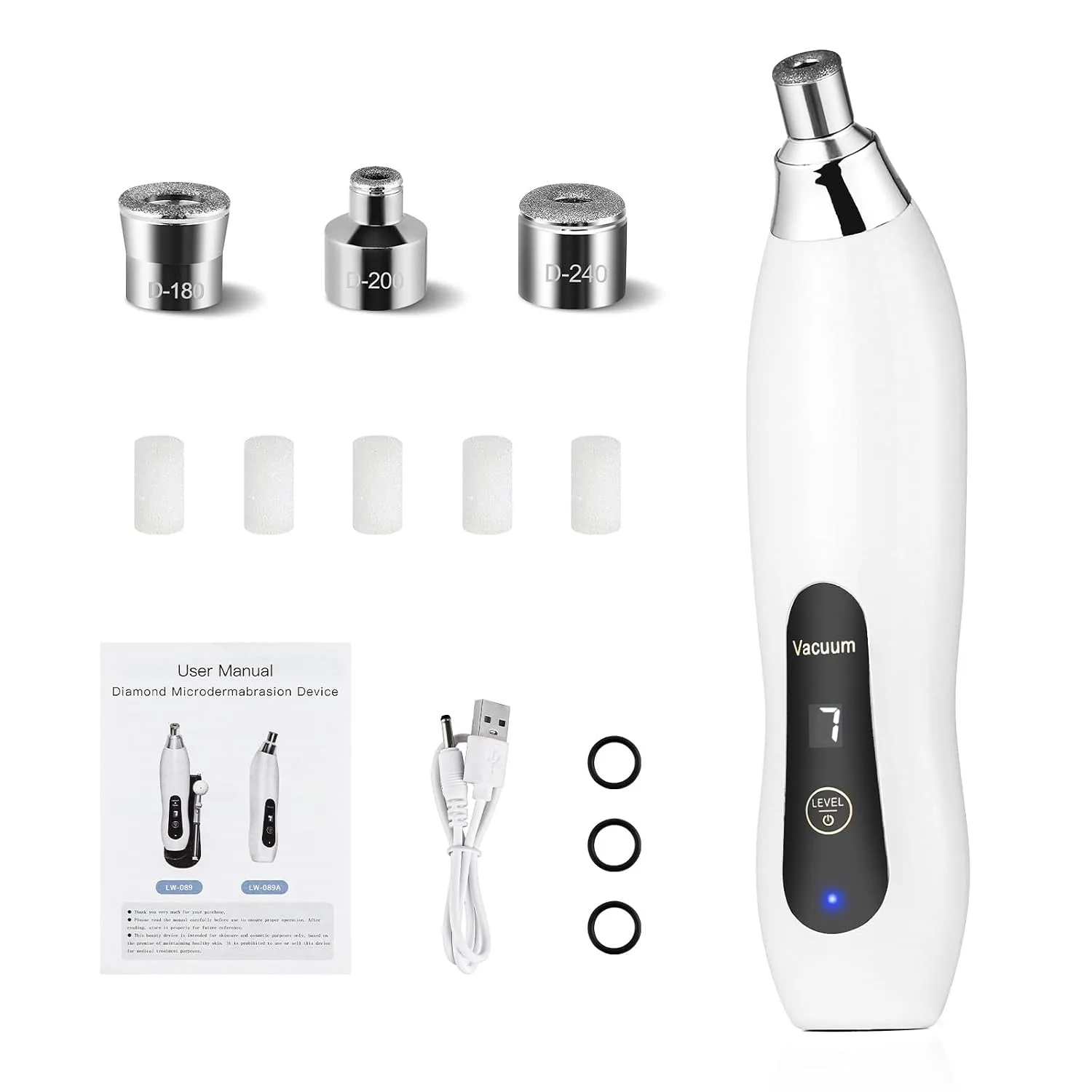Microdermabrasion Machine, 7 Suction Modes with 3 Diamond Tips