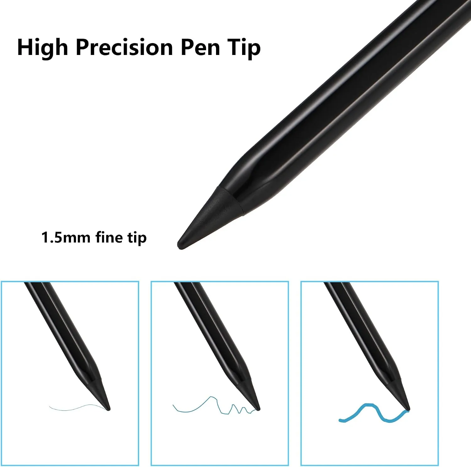 Stylus Pen for iPad A16 11th 10th 9th 8th 7th 6th Generation, iPad Pro 12.9 11 13 inch M4, iPad Air M3 M2 5th 4th 3rd Gen, iPad Mini A17 Pro 7 6 5, for Apple Pencil Pro 1st 2nd Gen Alternative (Black)