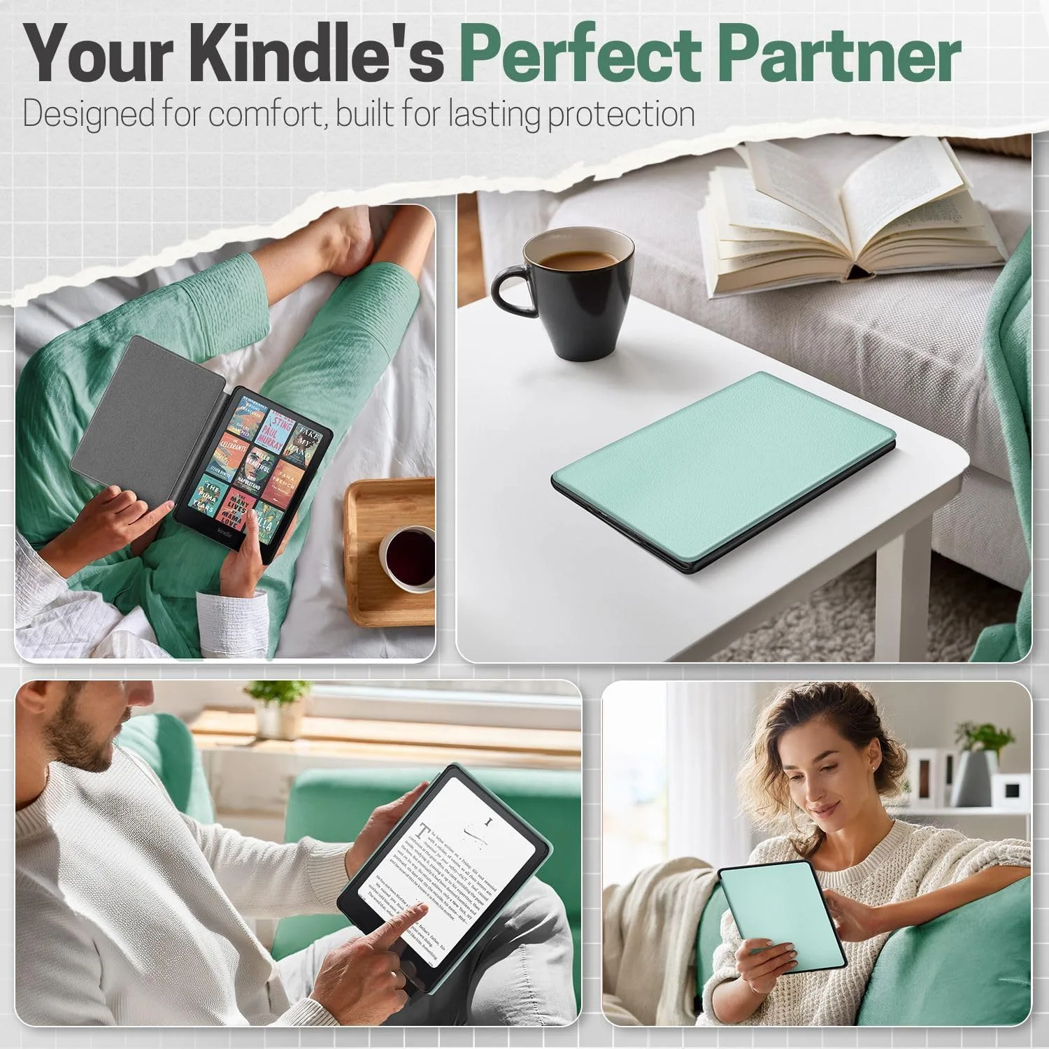 TNP Kindle Paperwhite 12th Gen Case, Colorsoft 7-Inch Cover, Agave Green