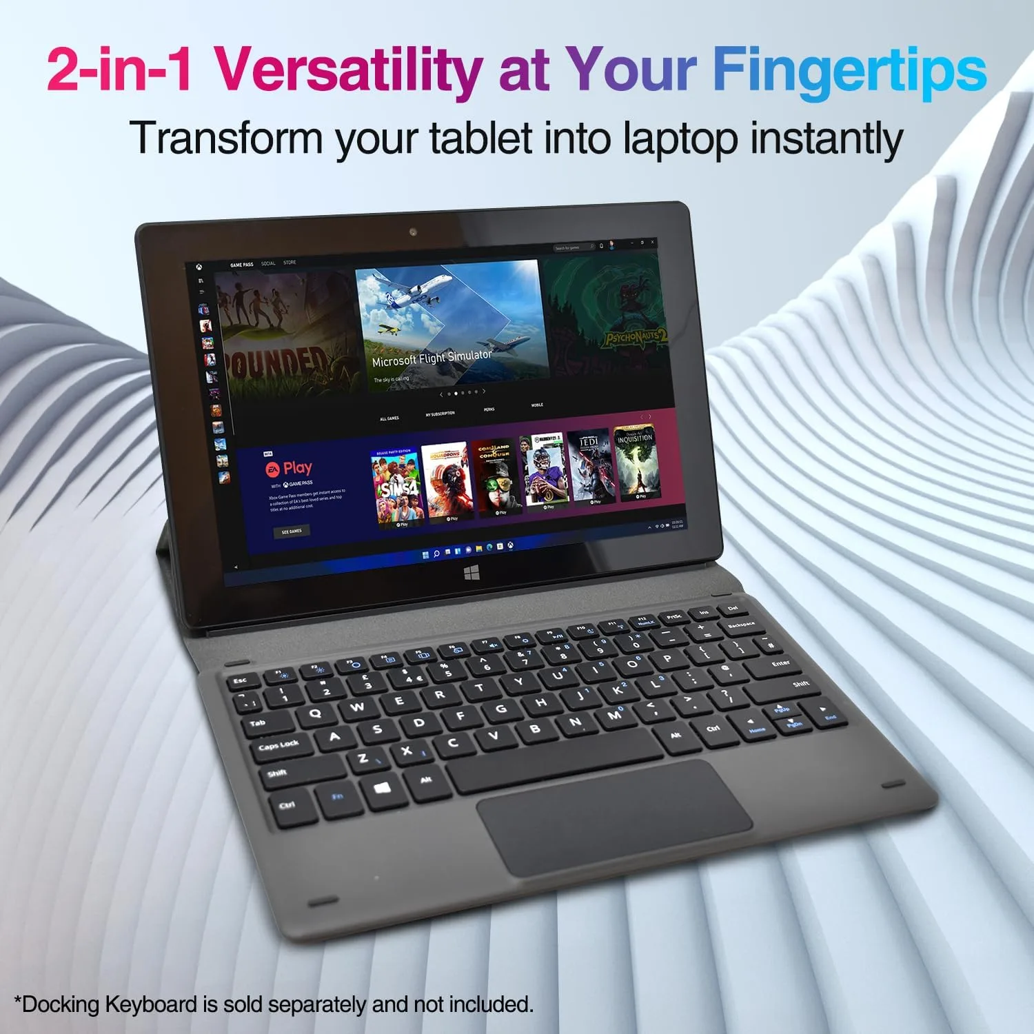 Fusion5 10.1" Windows 11 Tablet PC - FWIN232 Plus Ultra Slim Windows Tablet Computer - Intel N5100 Quad-Core, 8GB RAM, Full HD 10 Inch Display, 5G WiFi, USB 3.0, Micro HDMI, Dual Cameras, Bluetooth