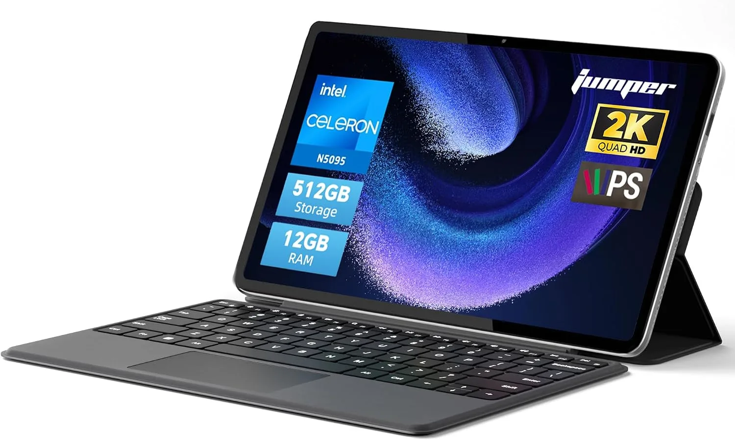 2-in-1 Laptop Tablet,12" 2K Touchscreen, N5095 Processor,12GB RAM 512GB SSD