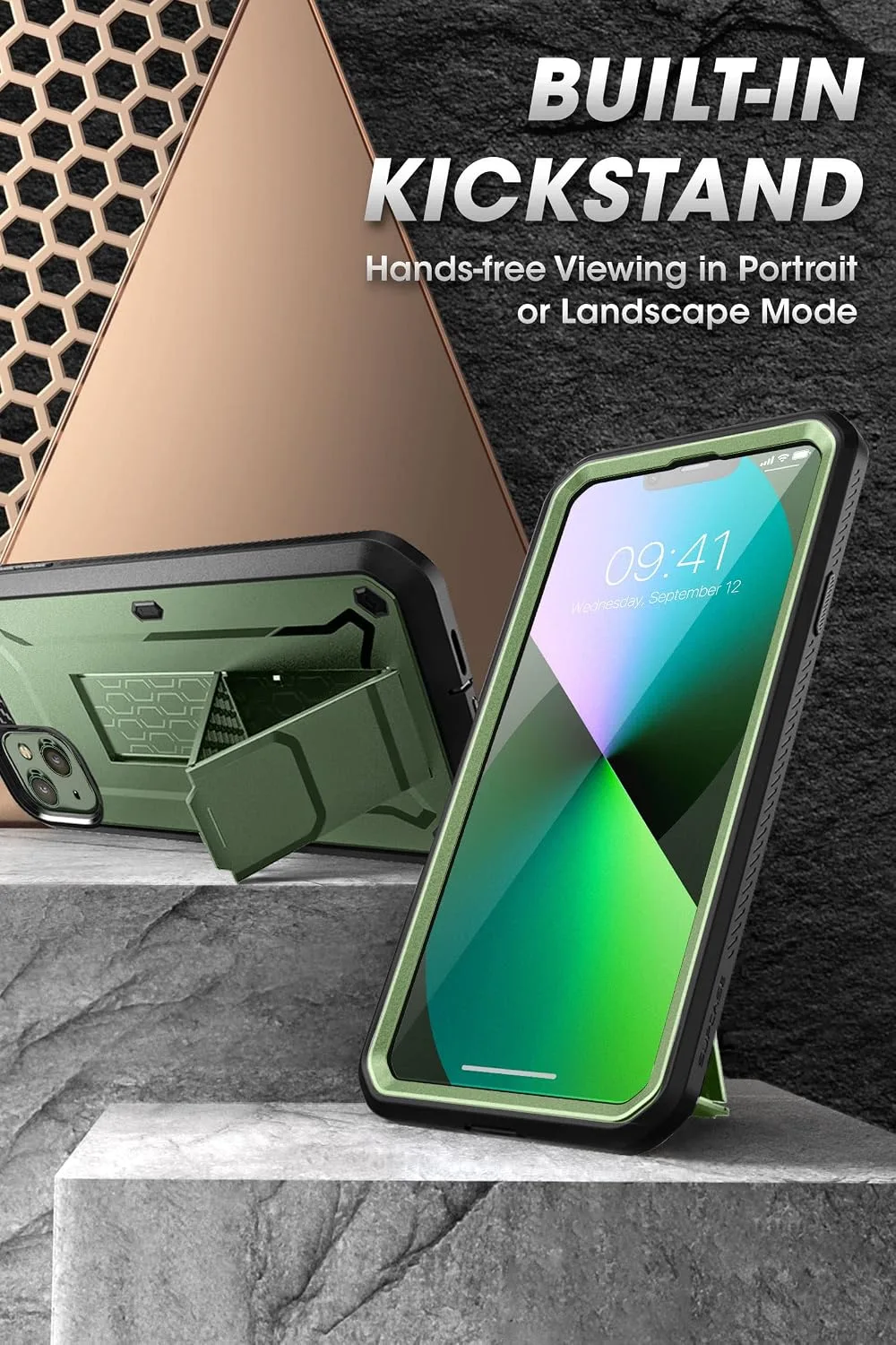 SUPCASE for iPhone 13 Case (6.1 inch) with Screen Protector, Guldan