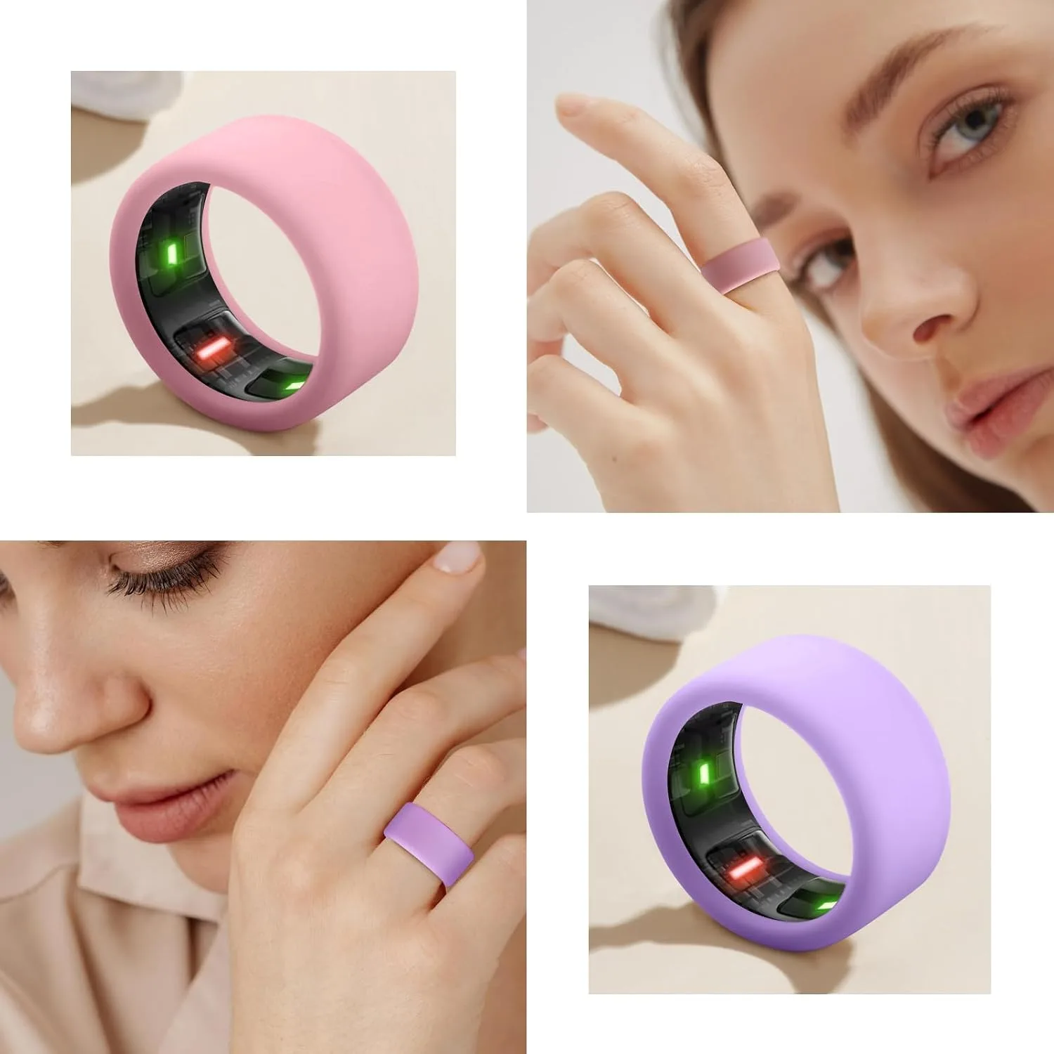 NewJourney Compatible with RingConn Gen 3 /Gen 2 /Gen 2 Air Cover, Anti-Scratch Elastic Silicone Protector for Ring Conn (S for 6-10)